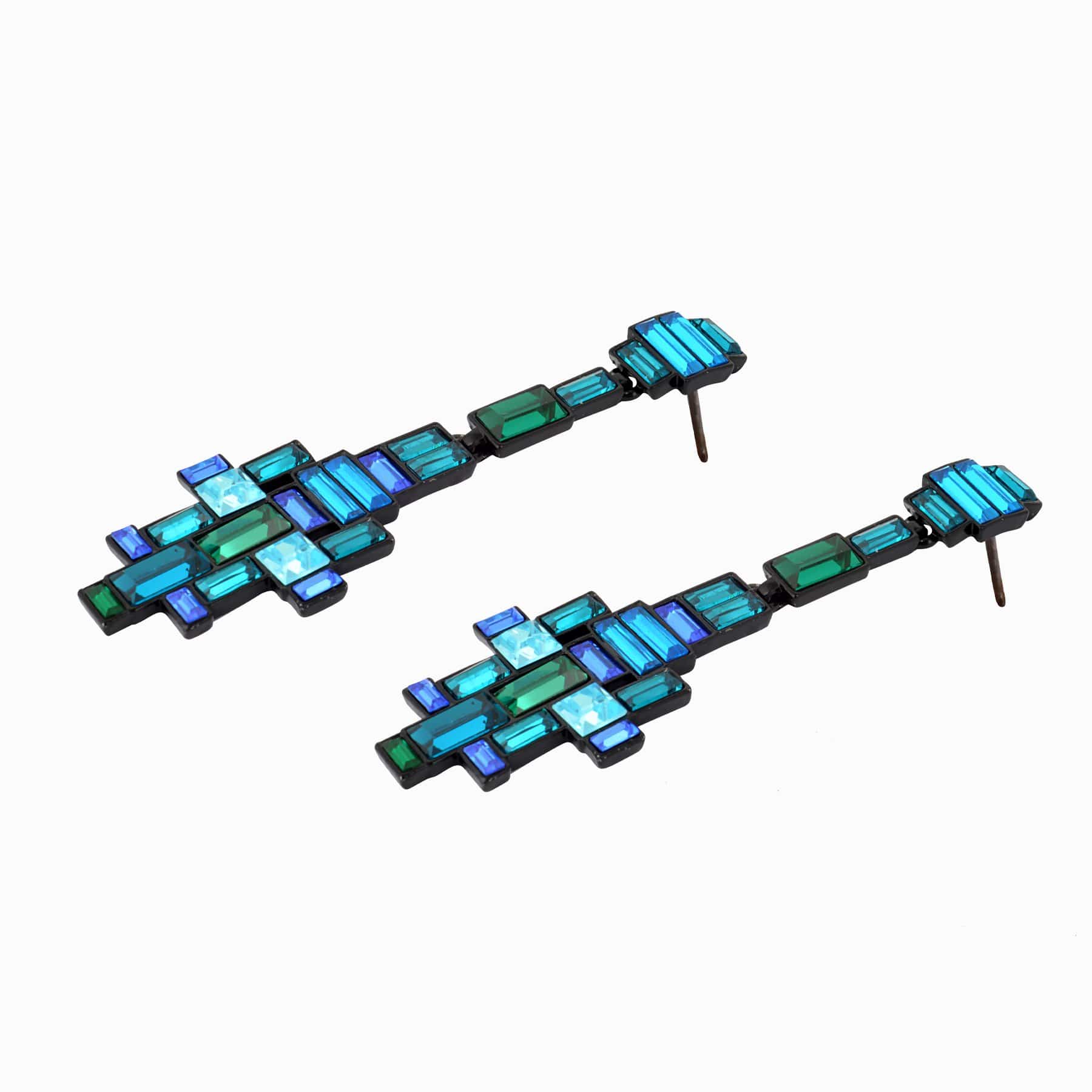 Crystal Baguette Art Deco Drop Earrings - Image 9