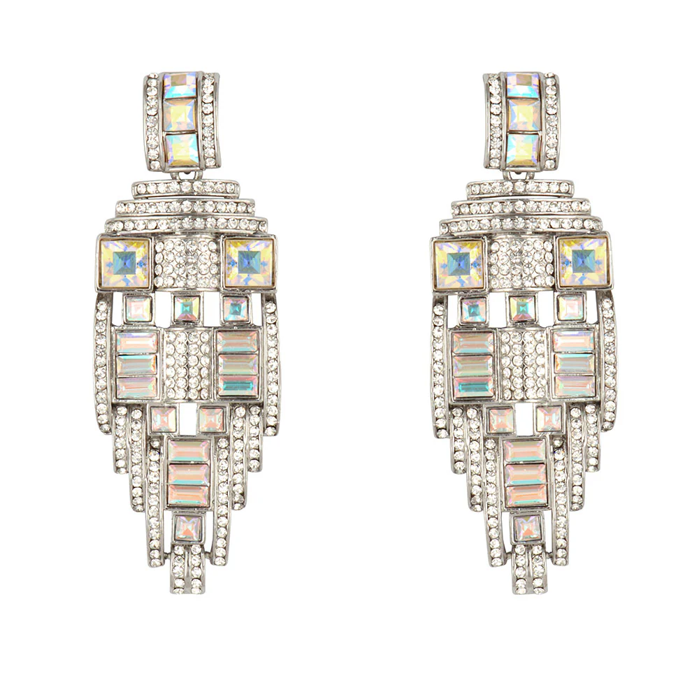 Crystal Art Deco Drop Earrings - Image 5