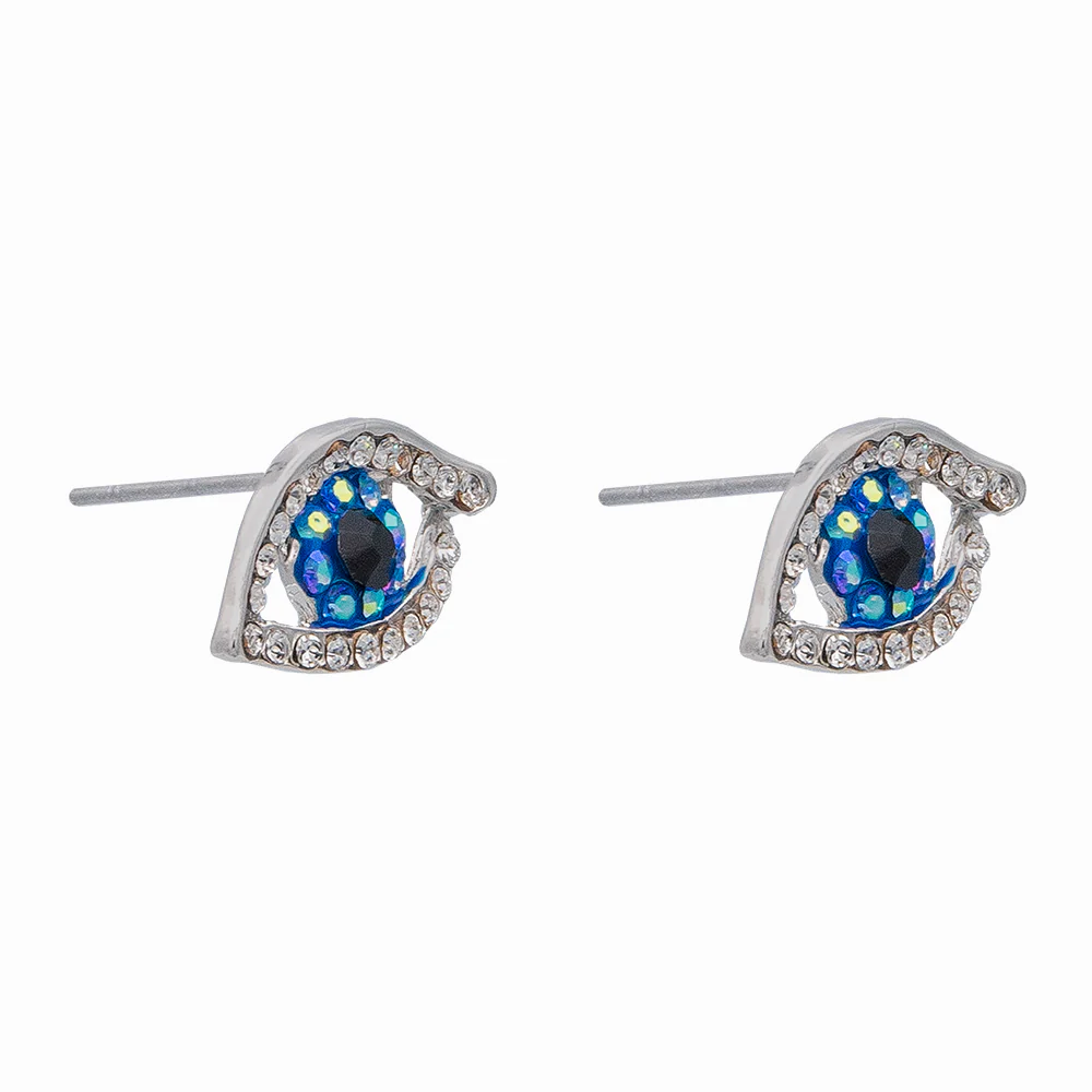 Small Crystal Eye Stud Earrings - Image 3
