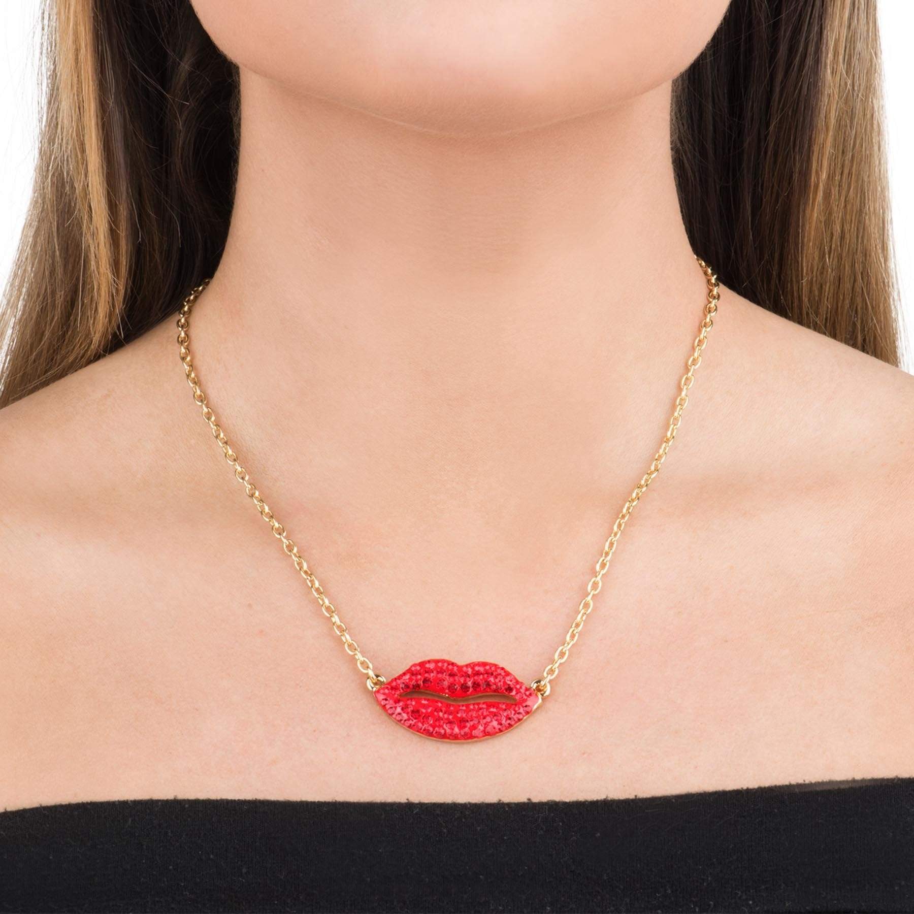 Small Crystal Lips Pendant - Image 3