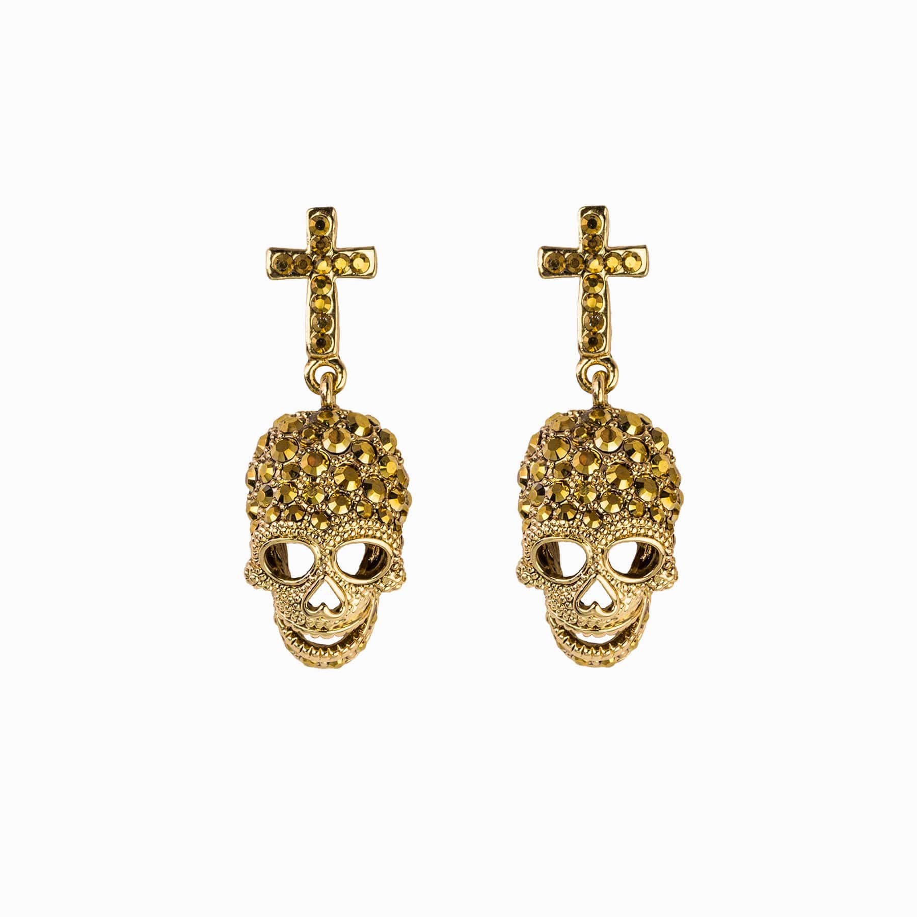 Crystal Skull and Cross Earrings - Image 4
