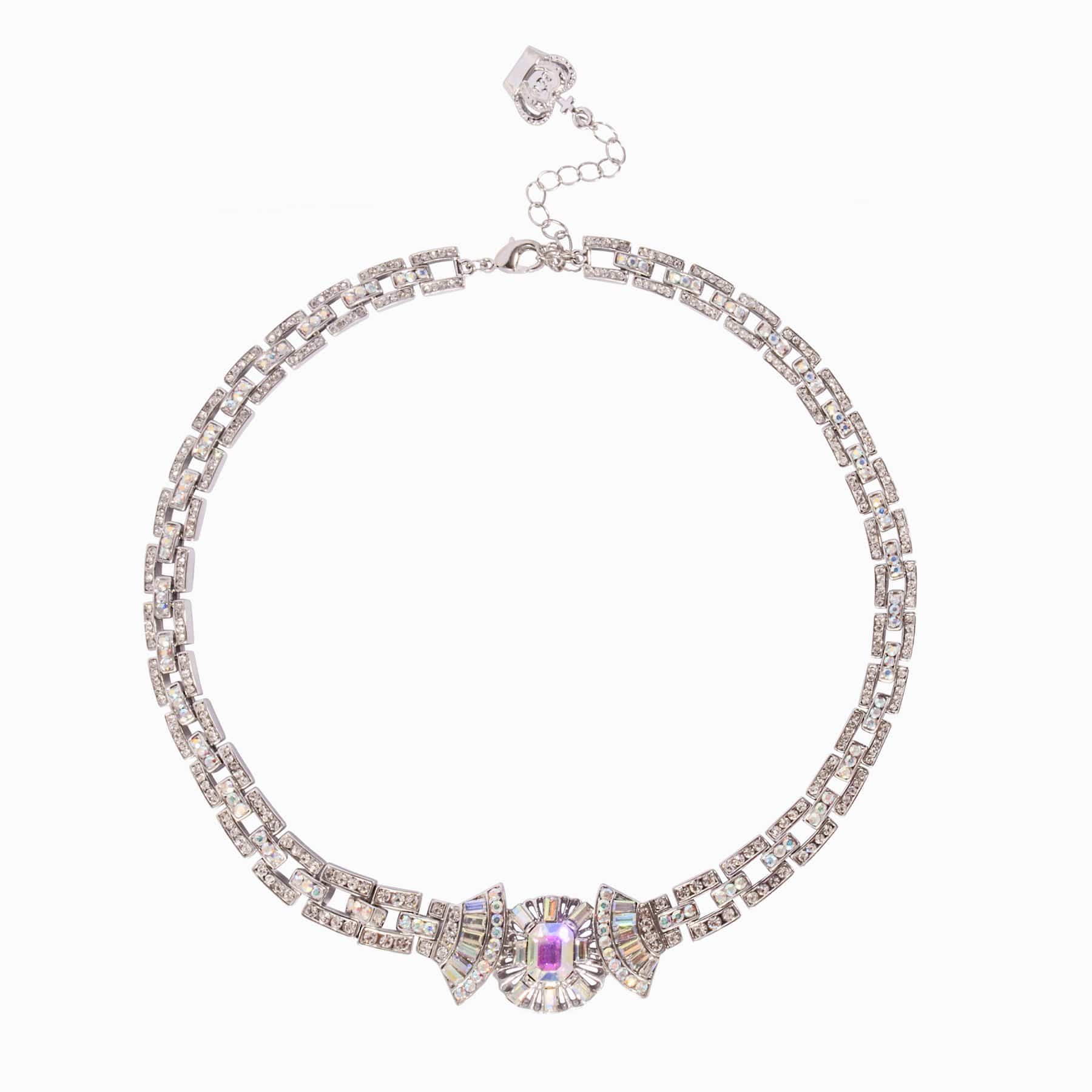 Crystal Art Deco Fan Necklace - Image 3