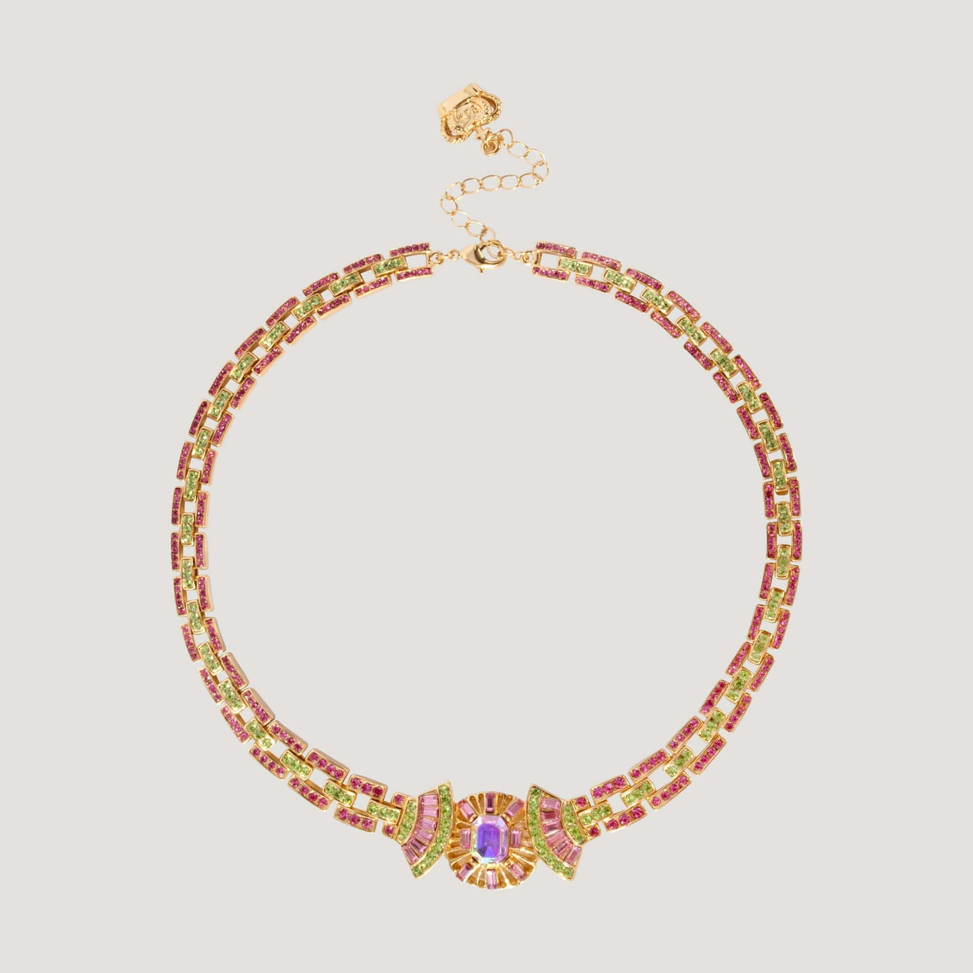 Crystal Art Deco Fan Necklace - Image 4