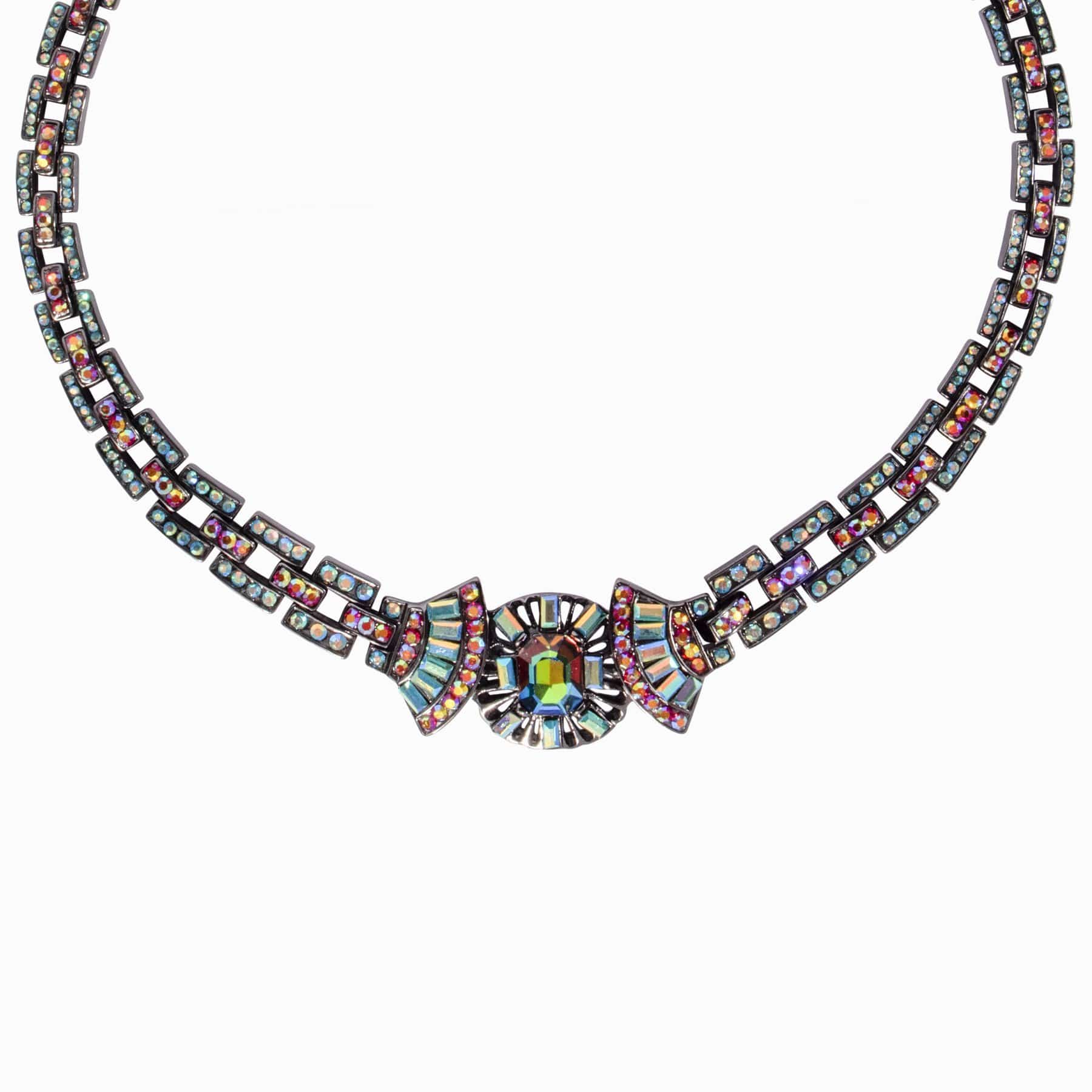 Crystal Art Deco Fan Necklace - Image 5