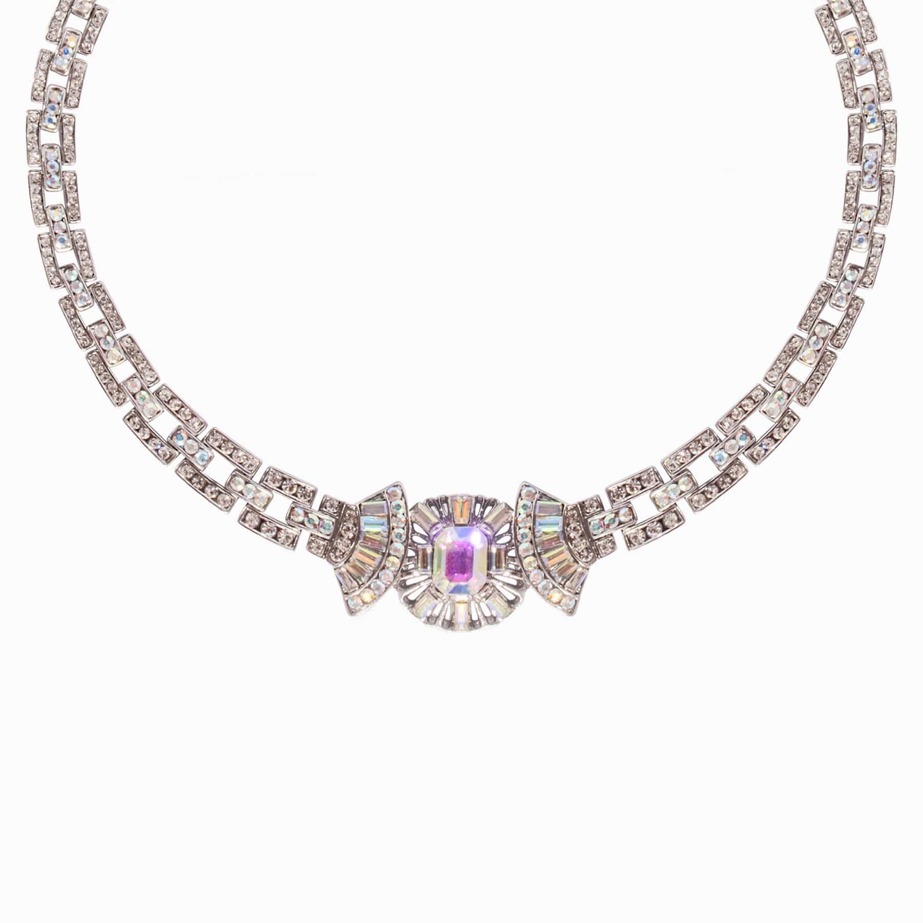 Crystal Art Deco Fan Necklace - Image 6