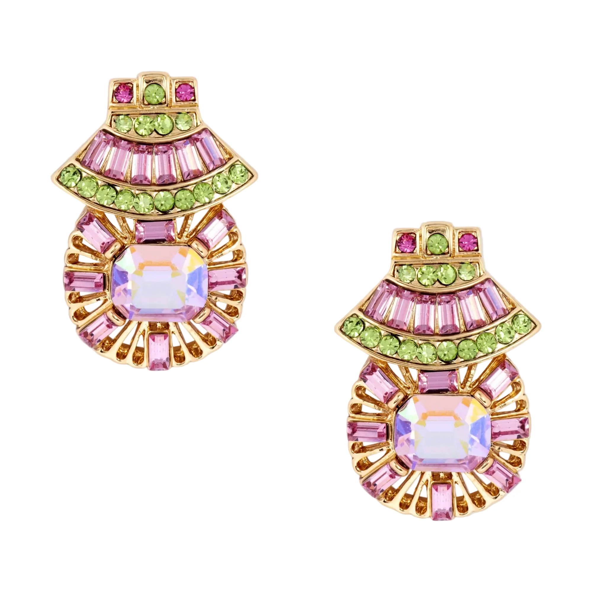 Crystal Art Deco Fan Earrings - Image 4