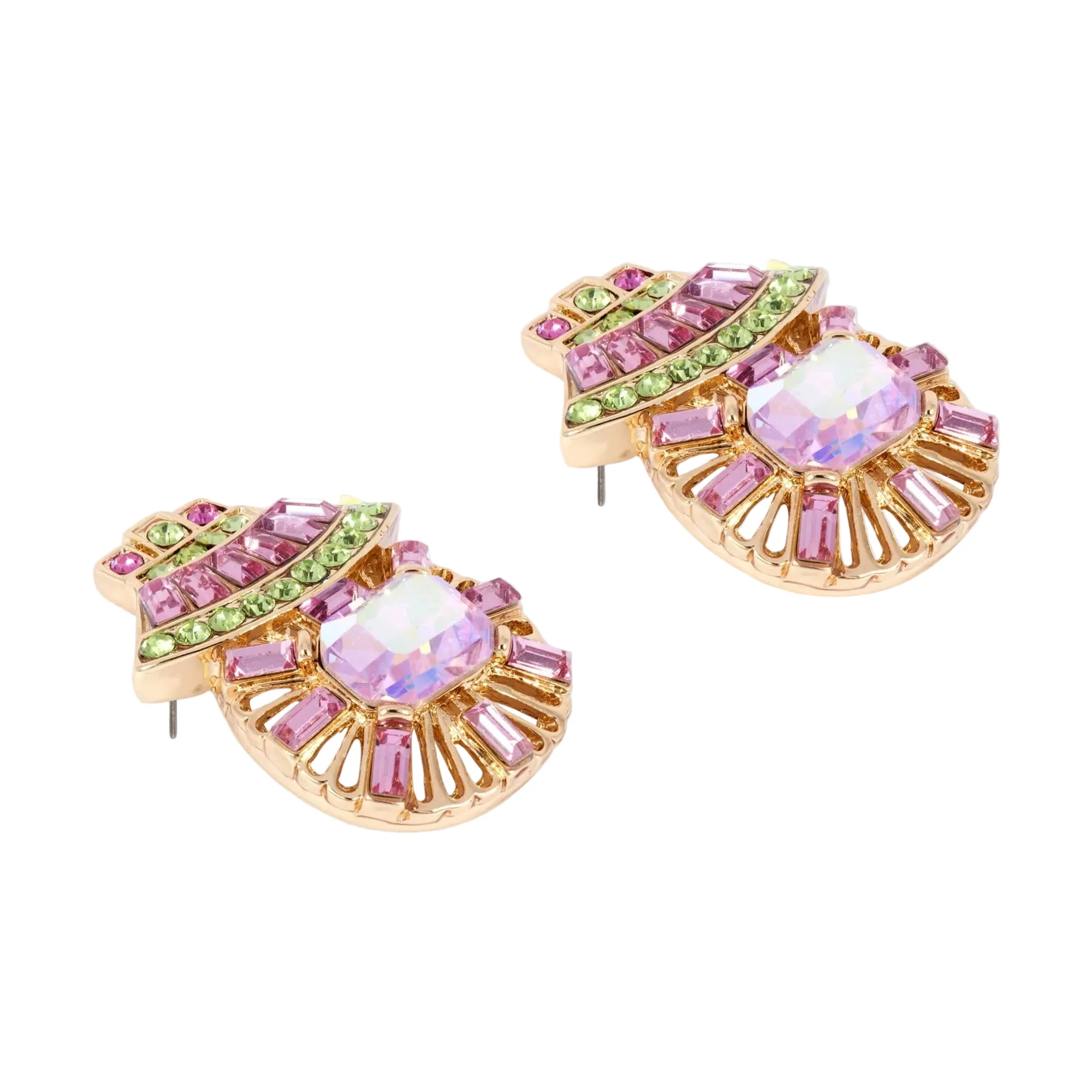 Crystal Art Deco Fan Earrings - Image 5