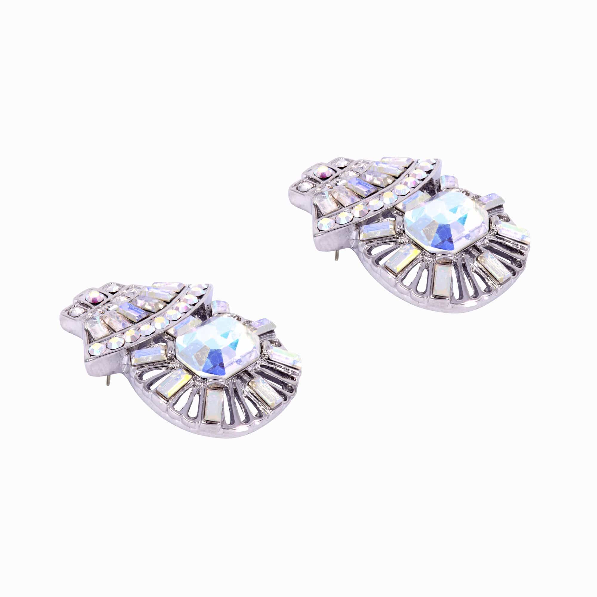 Crystal Art Deco Fan Earrings - Image 6