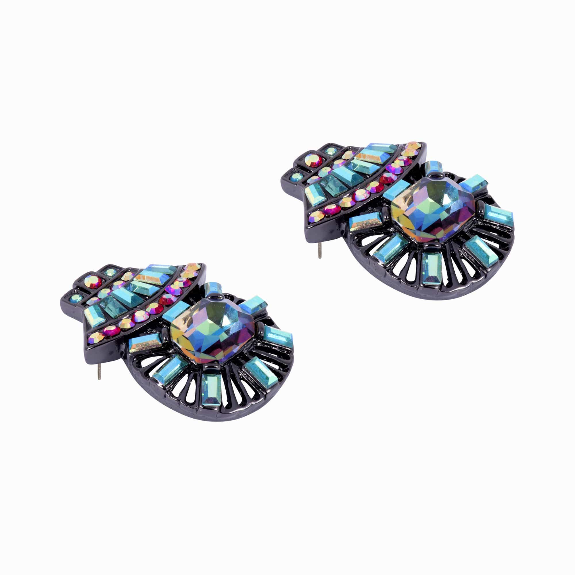 Crystal Art Deco Fan Earrings - Image 7