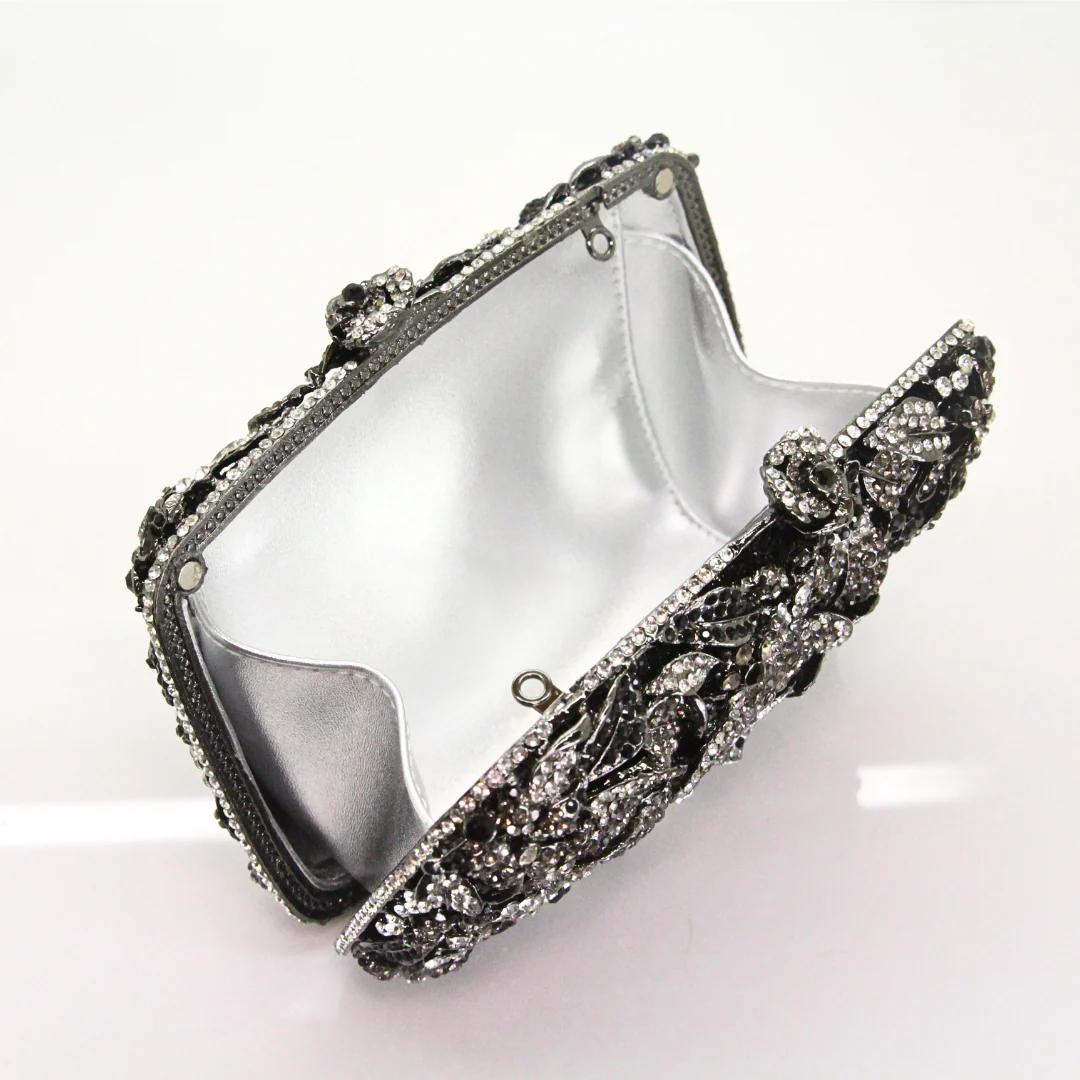 Crystal Floral Clutch Bag - Image 11