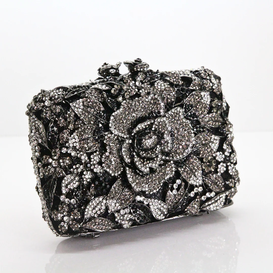 Crystal Floral Clutch Bag - Image 12