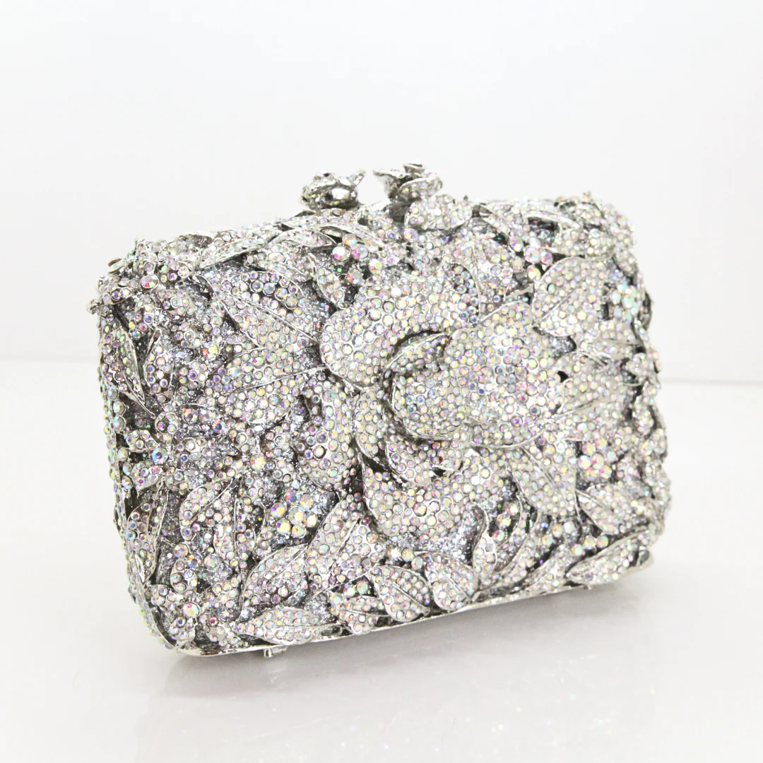 Crystal Floral Clutch Bag - Image 13