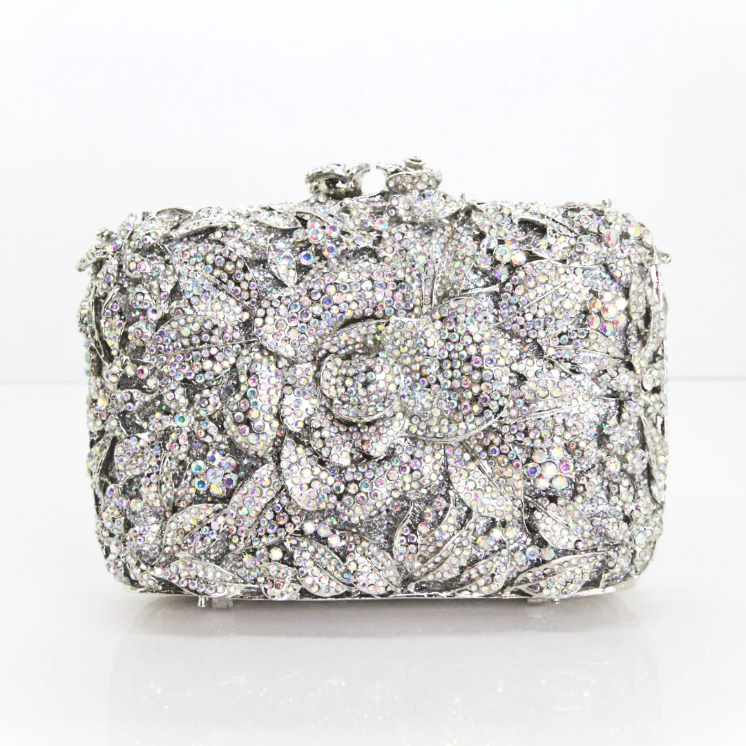 Crystal Floral Clutch Bag - Image 3