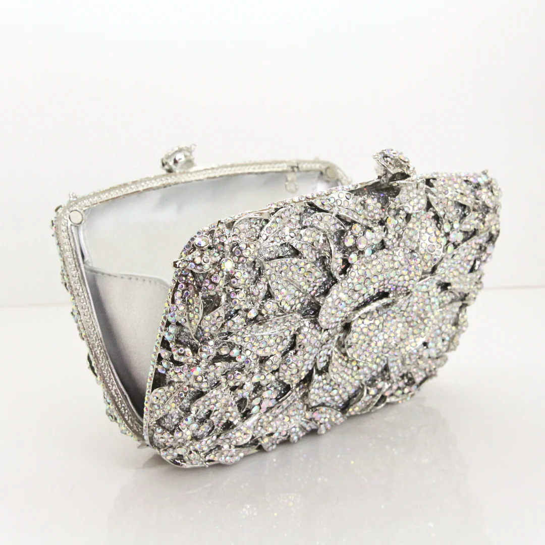 Crystal Floral Clutch Bag - Image 6