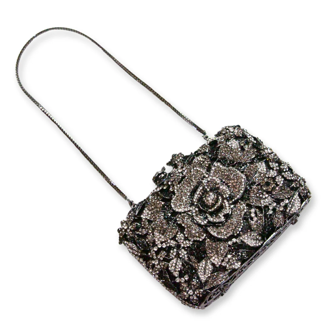 Crystal Floral Clutch Bag - Image 9