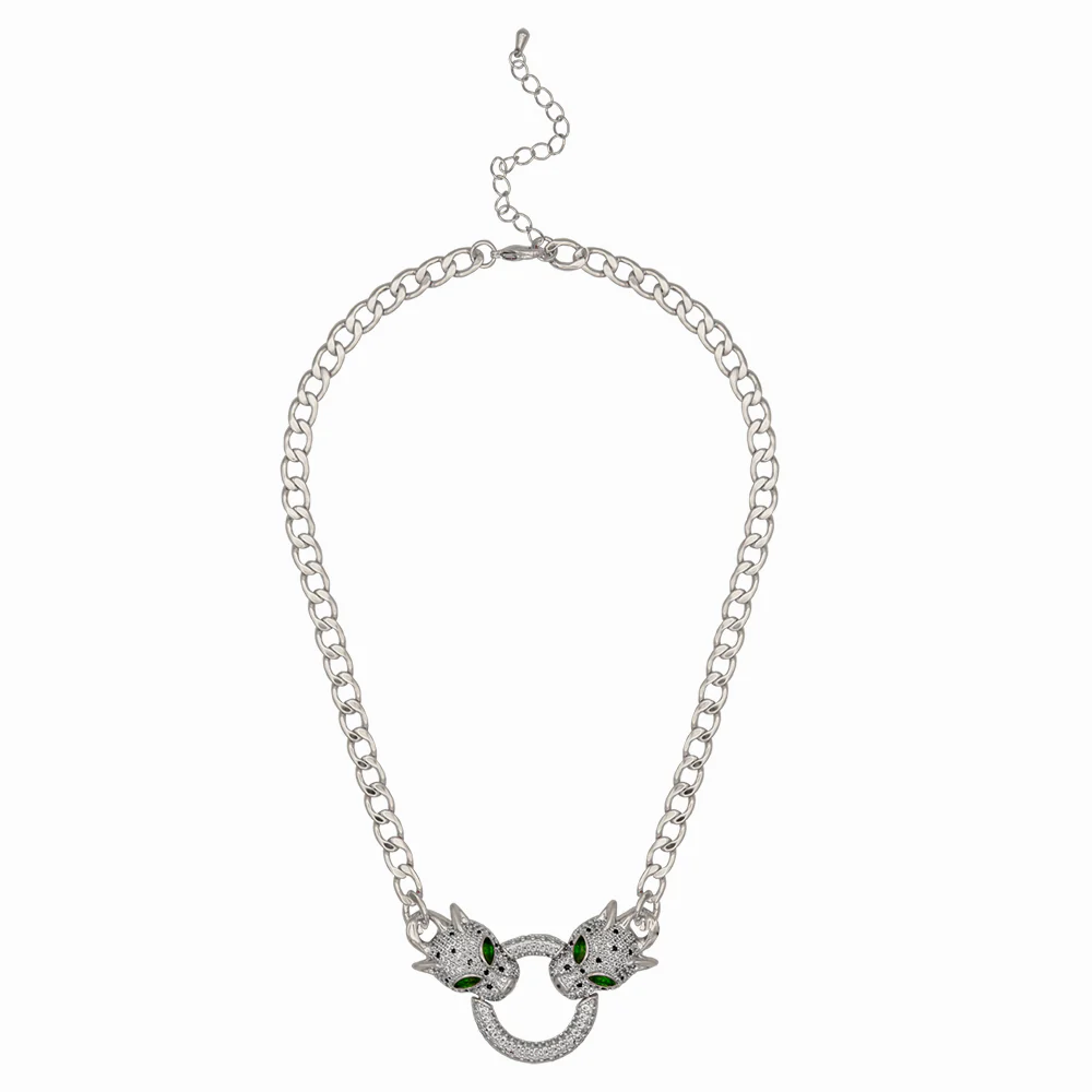 Crystal Leopard Heads Necklace - Image 4