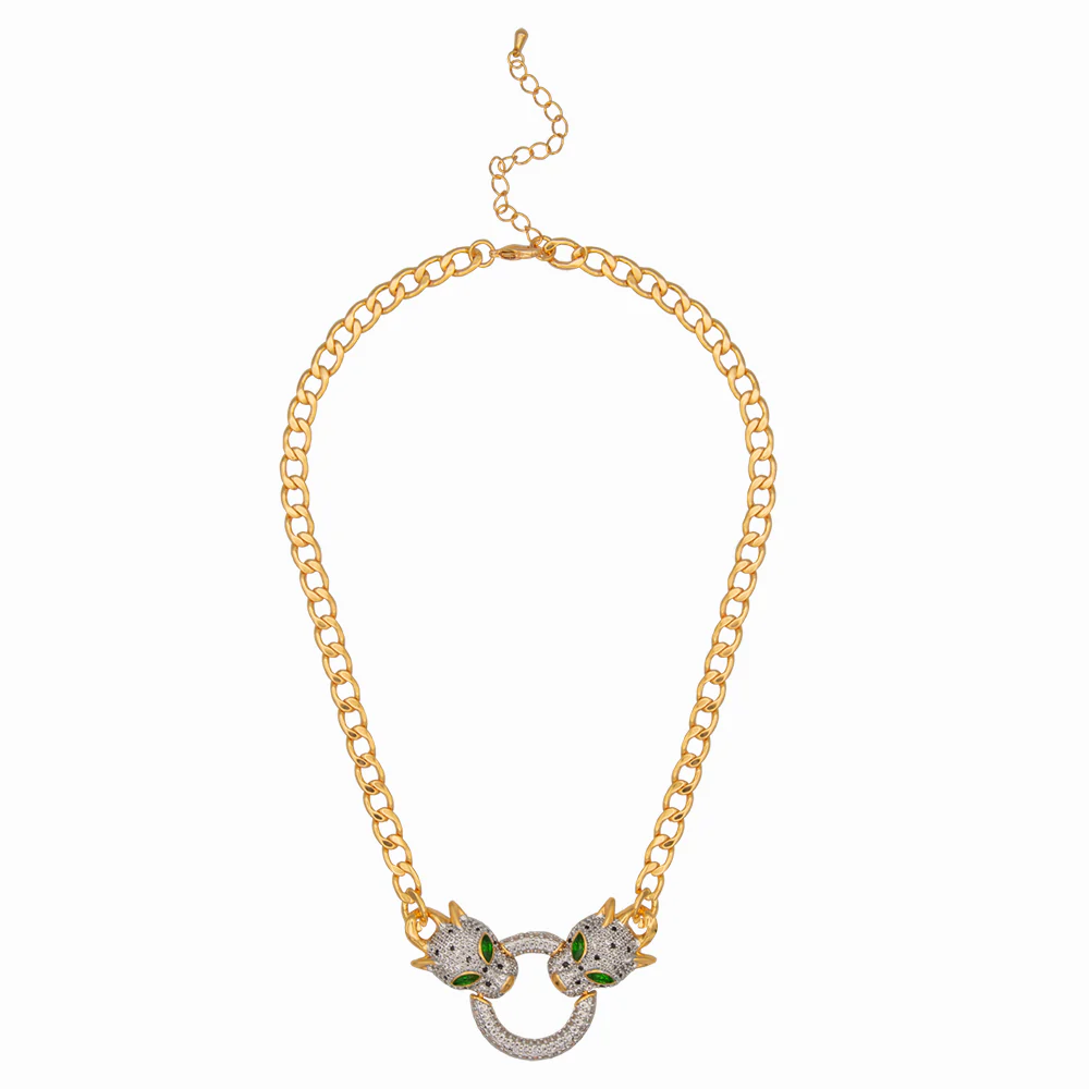 Crystal Leopard Heads Necklace - Image 5