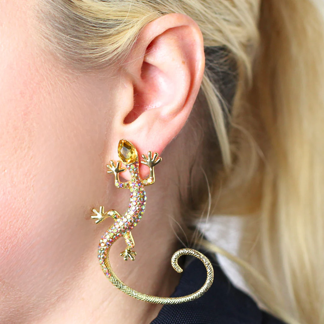 Crystal Desert Lizard Earrings - Image 9