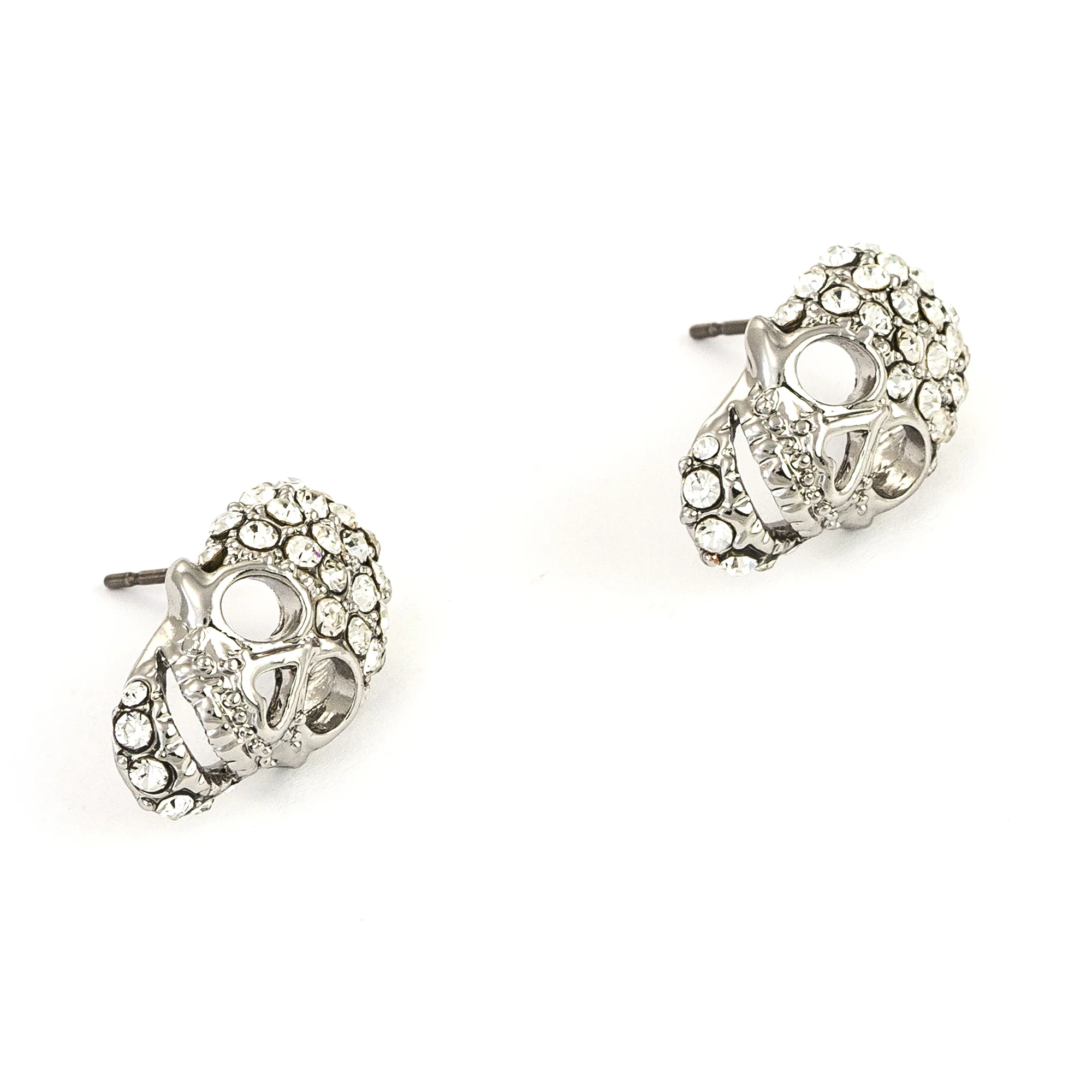 Crystal Skull Stud Earrings - Image 3