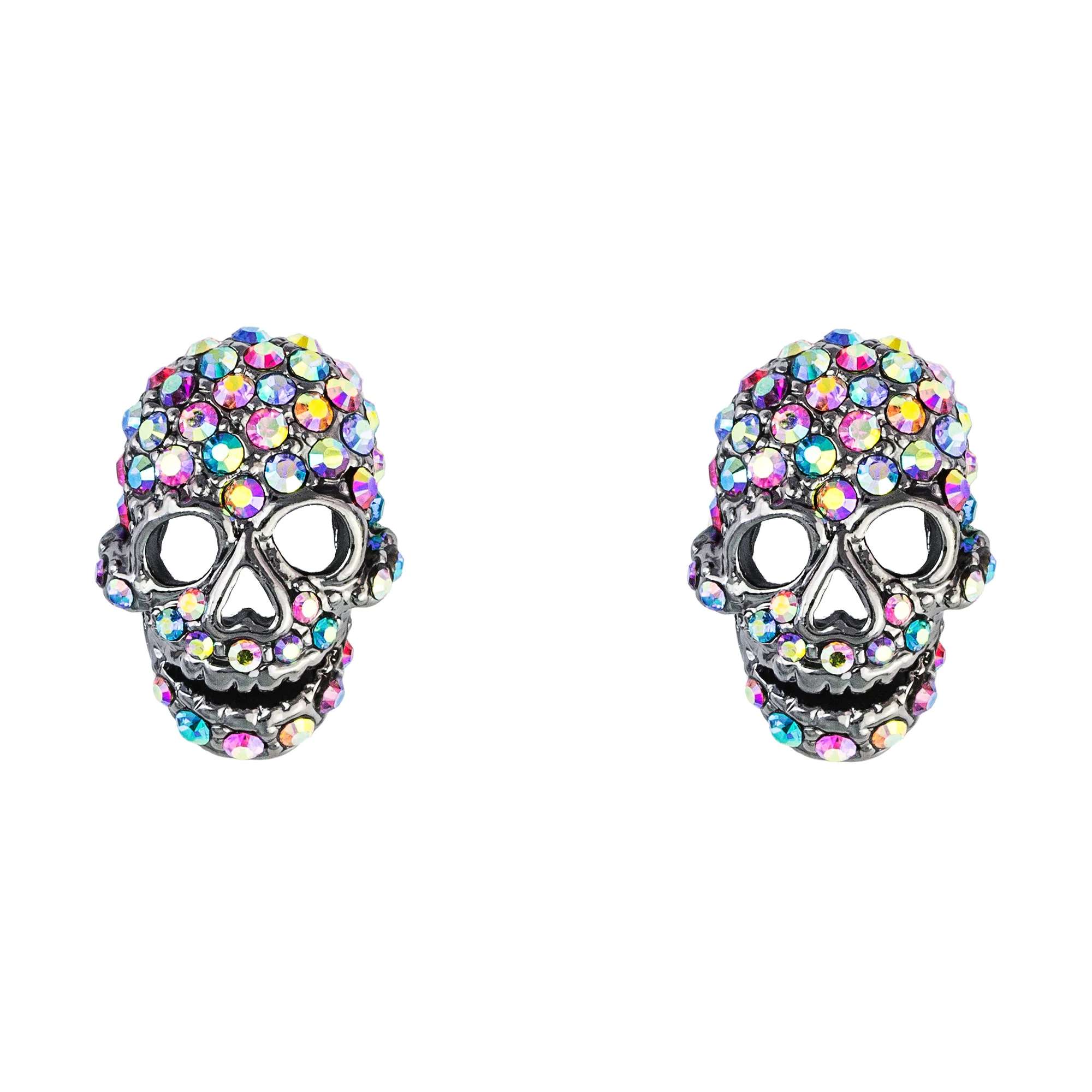 Crystal Skull Stud Earrings - Image 4