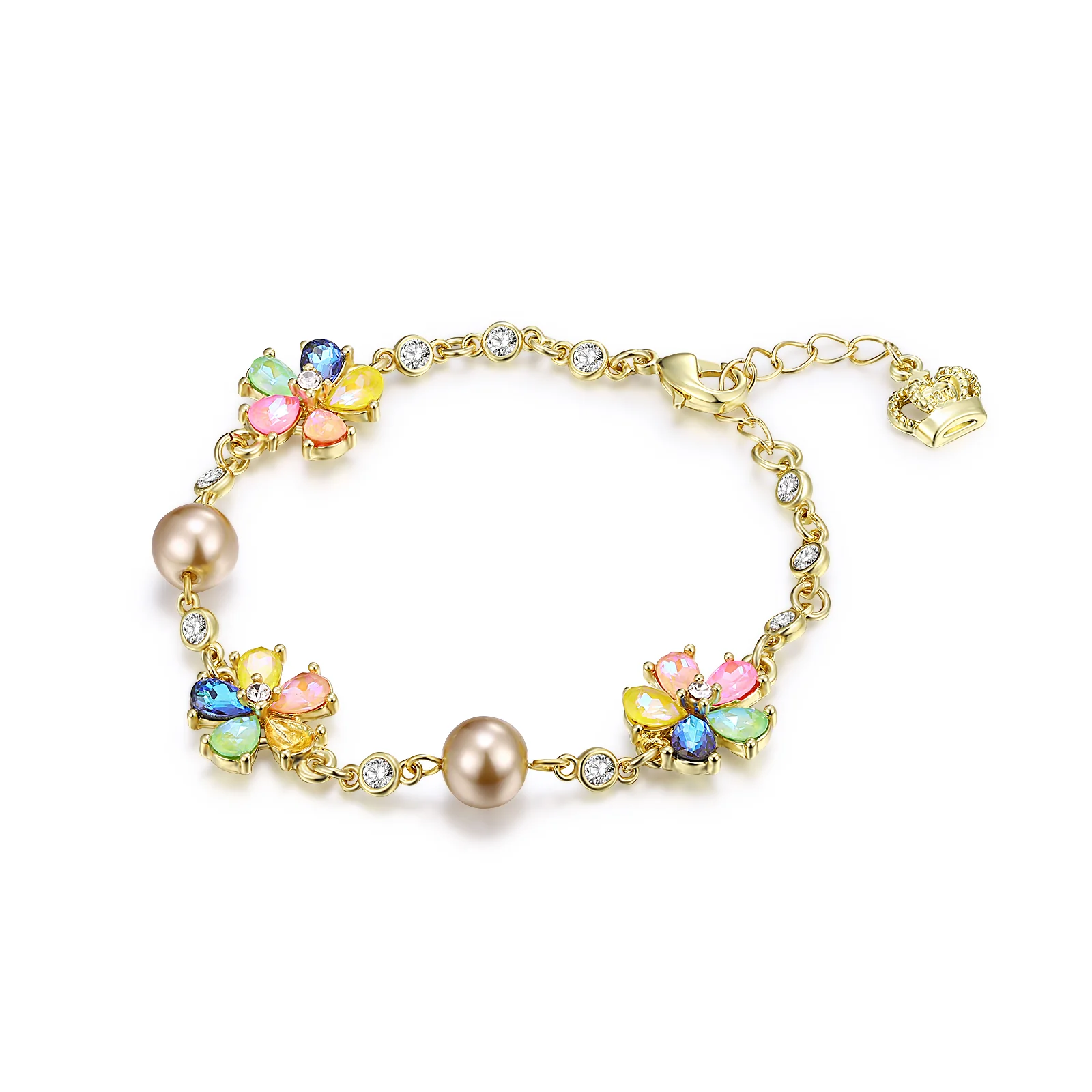 Floral and Faux Pearl Bracelet - Image 3