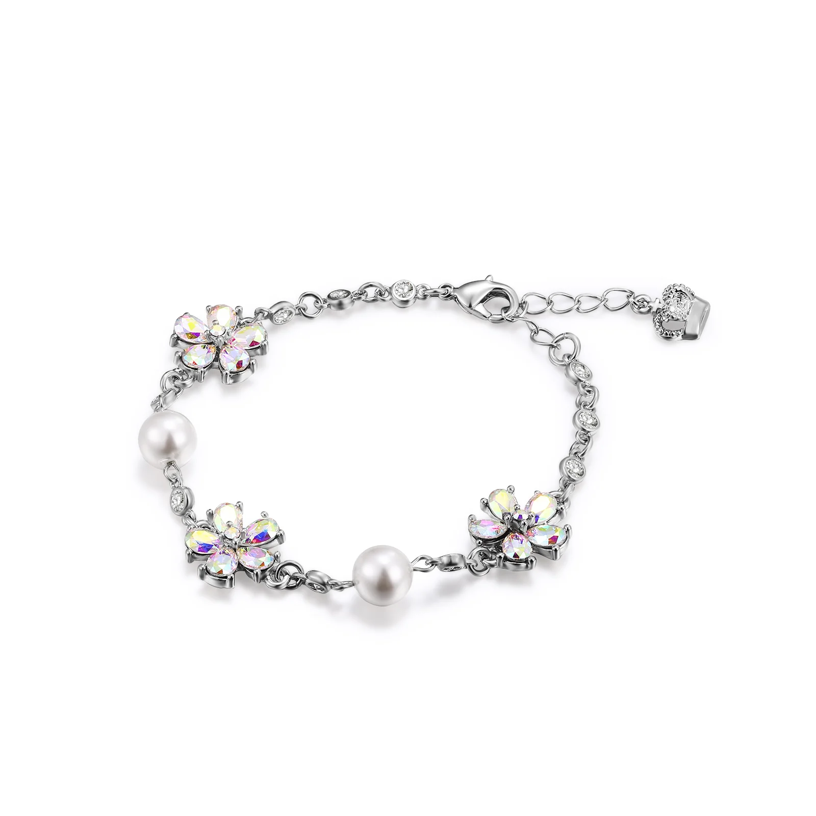 Floral and Faux Pearl Bracelet - Image 4