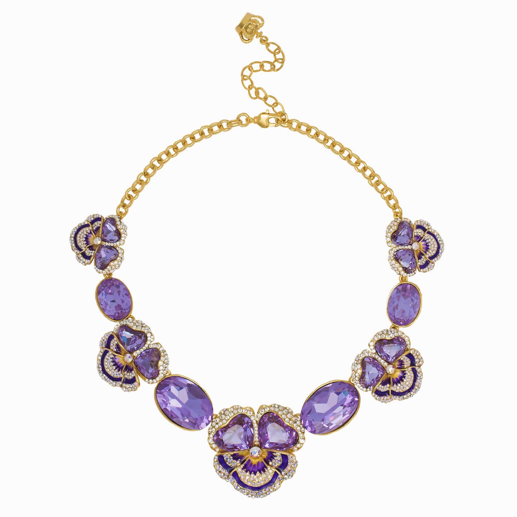 Graduated Pansy Flower Necklace - Image 3