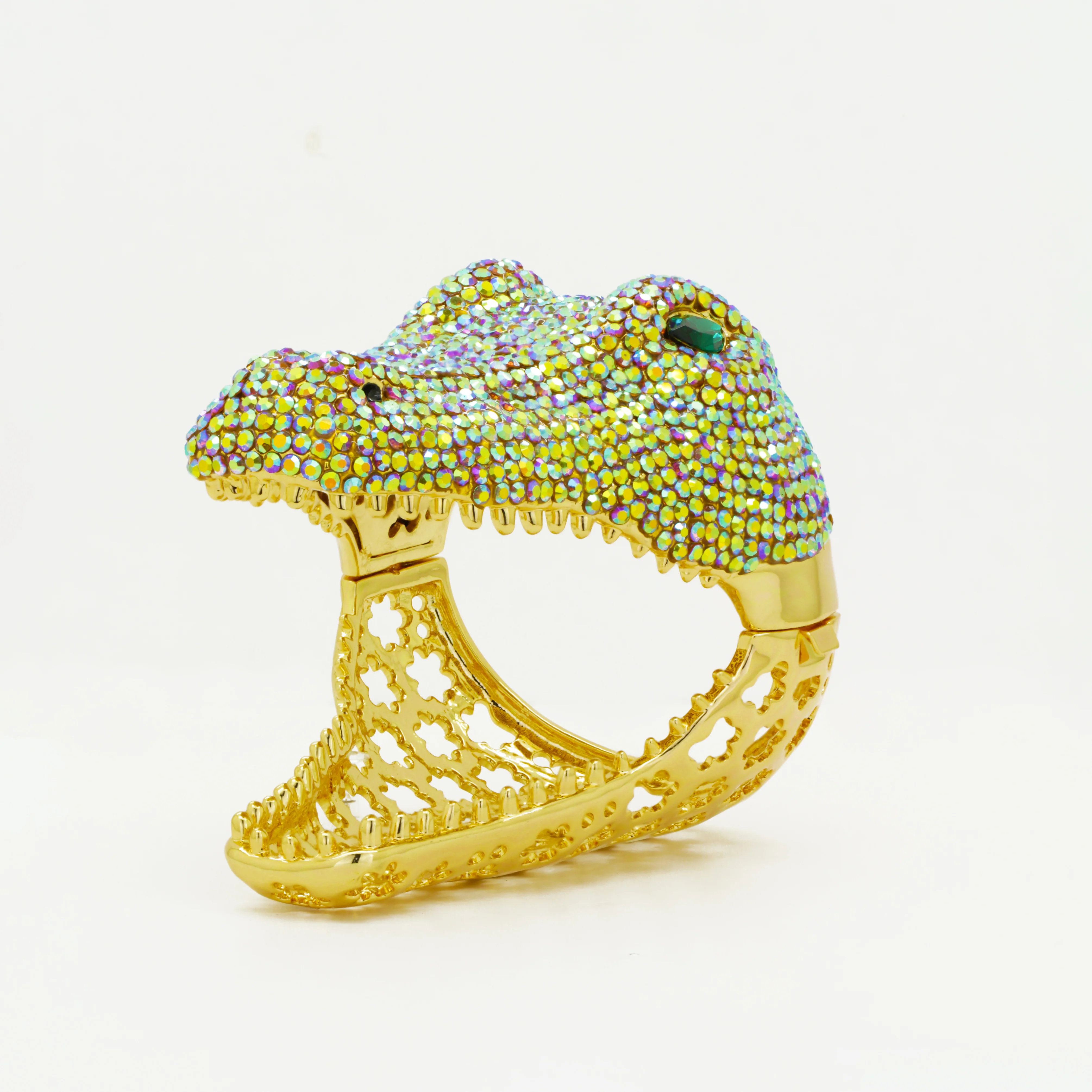 Large Crystal Crocodile Cuff - Image 3