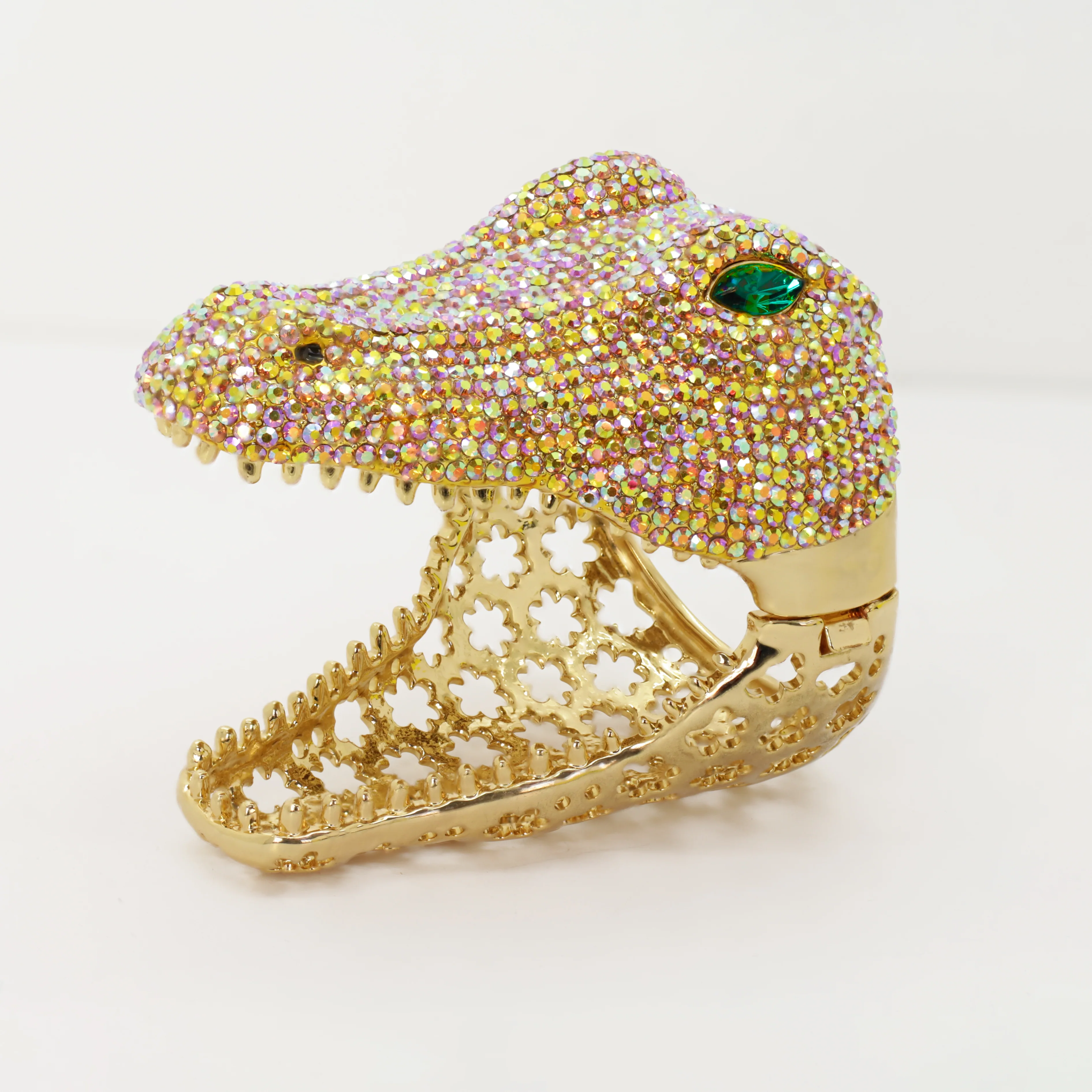 Large Crystal Crocodile Cuff - Image 4