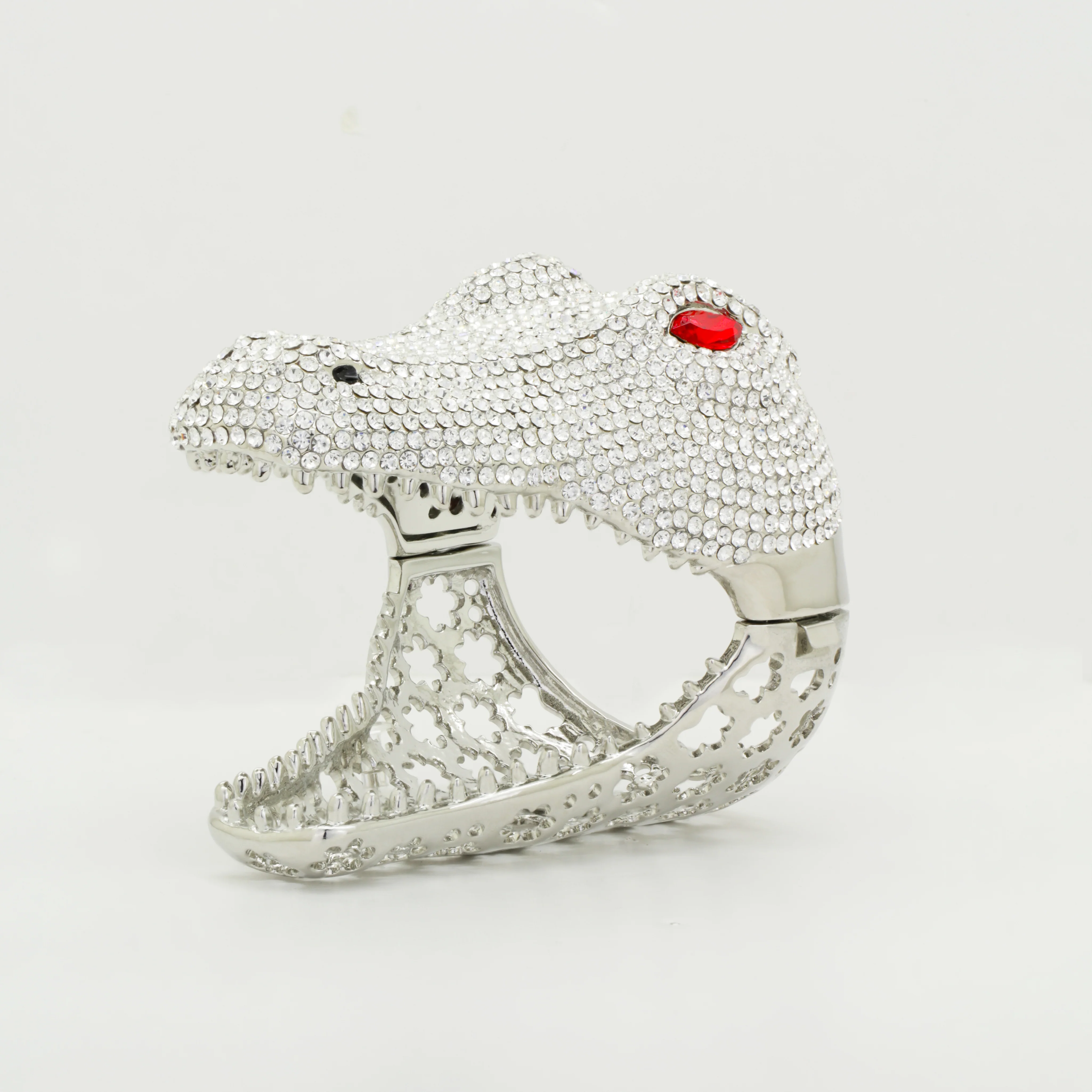 Large Crystal Crocodile Cuff - Image 6