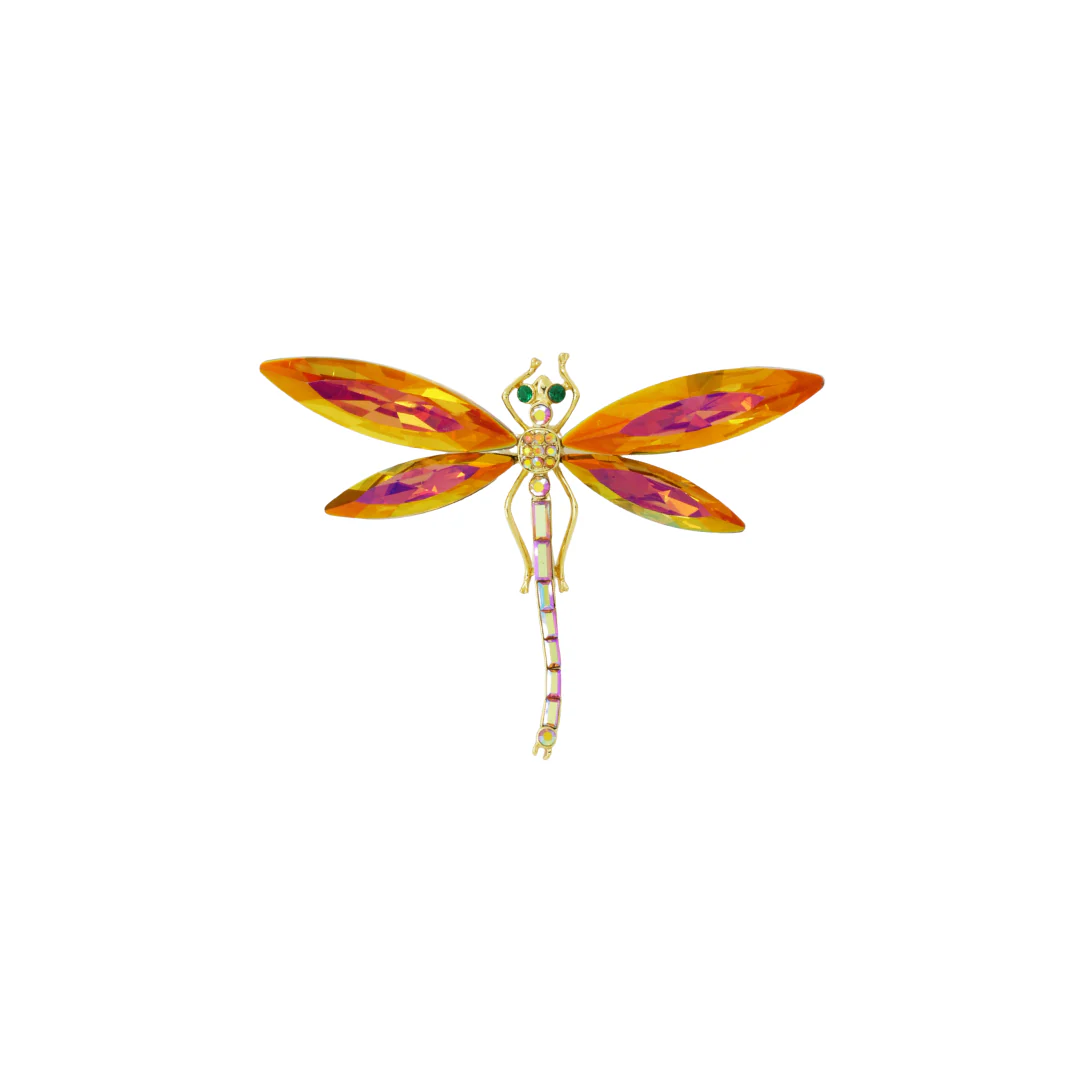 Large Crystal Dragonfly Brooch - Image 3