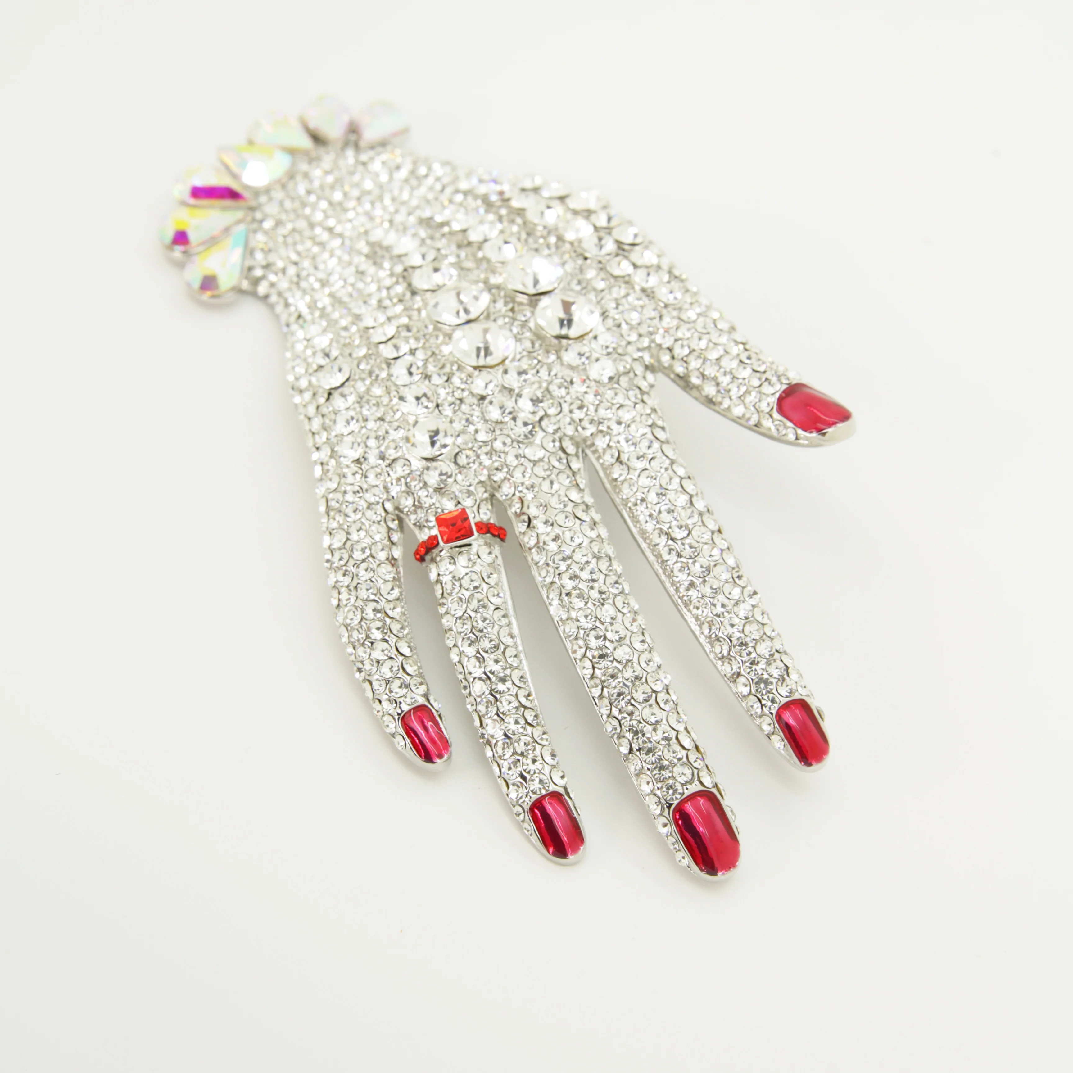 Elegant Crystal Hand Brooch - Image 3
