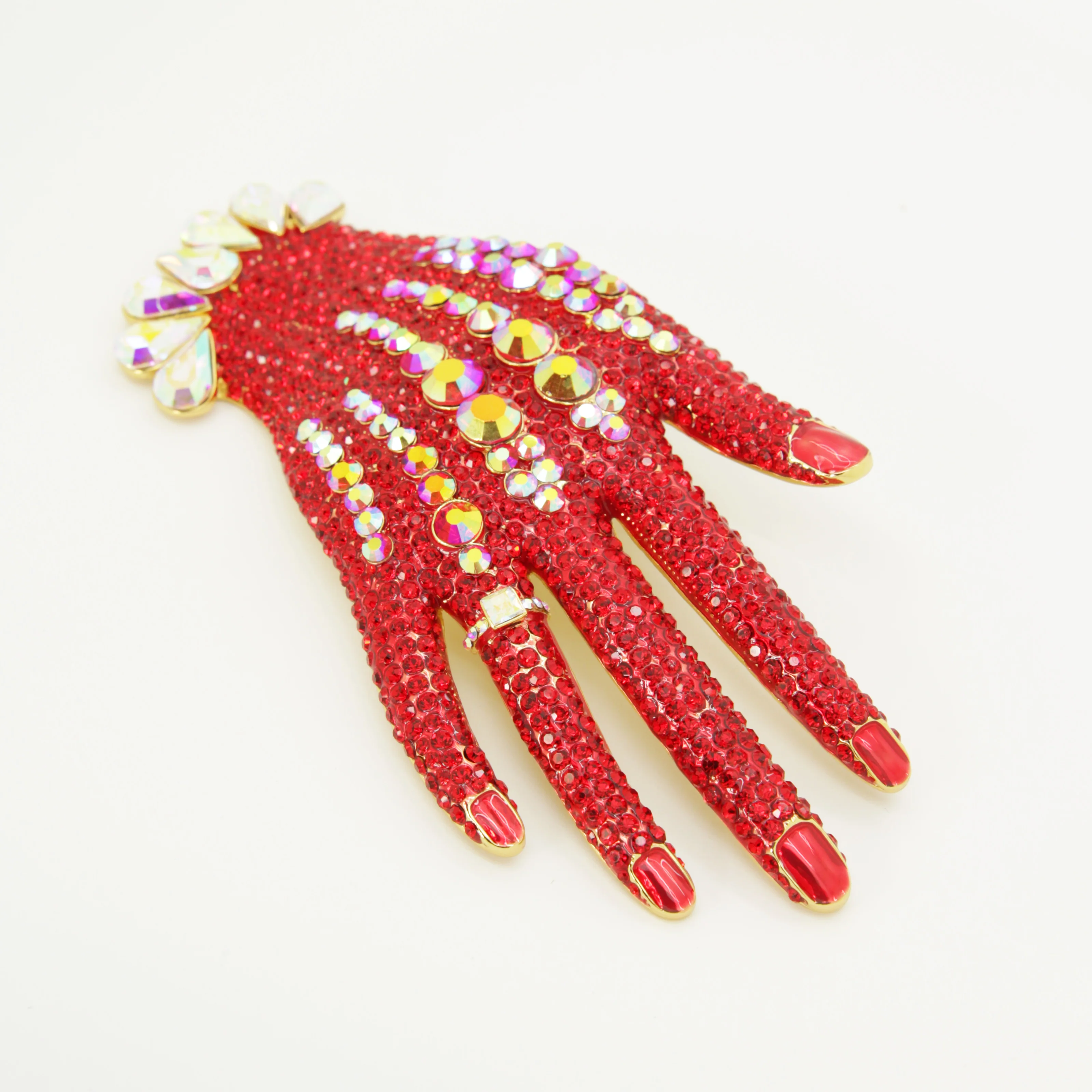 Elegant Crystal Hand Brooch - Image 4
