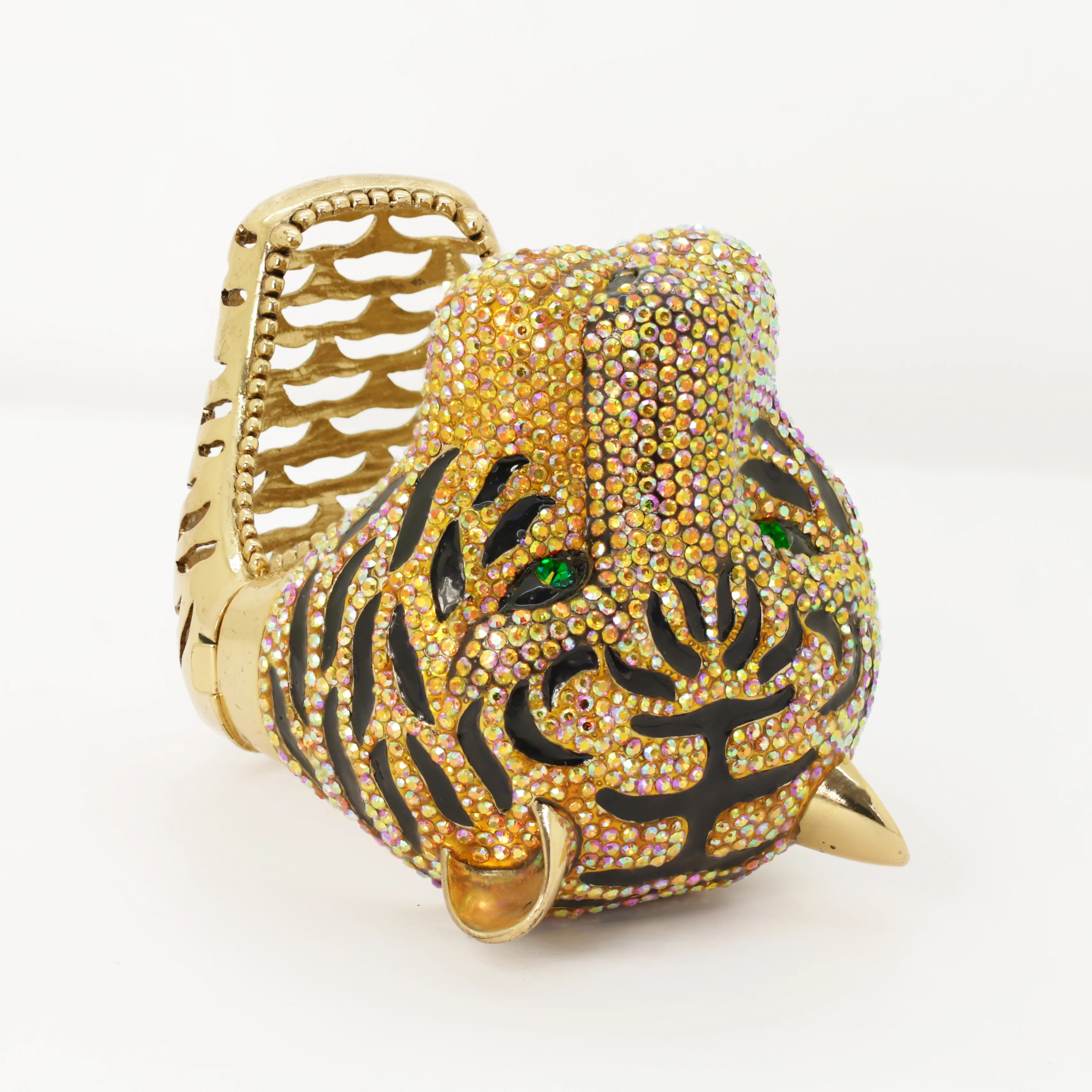 Large Crystal Tiger Cuff - Image 4