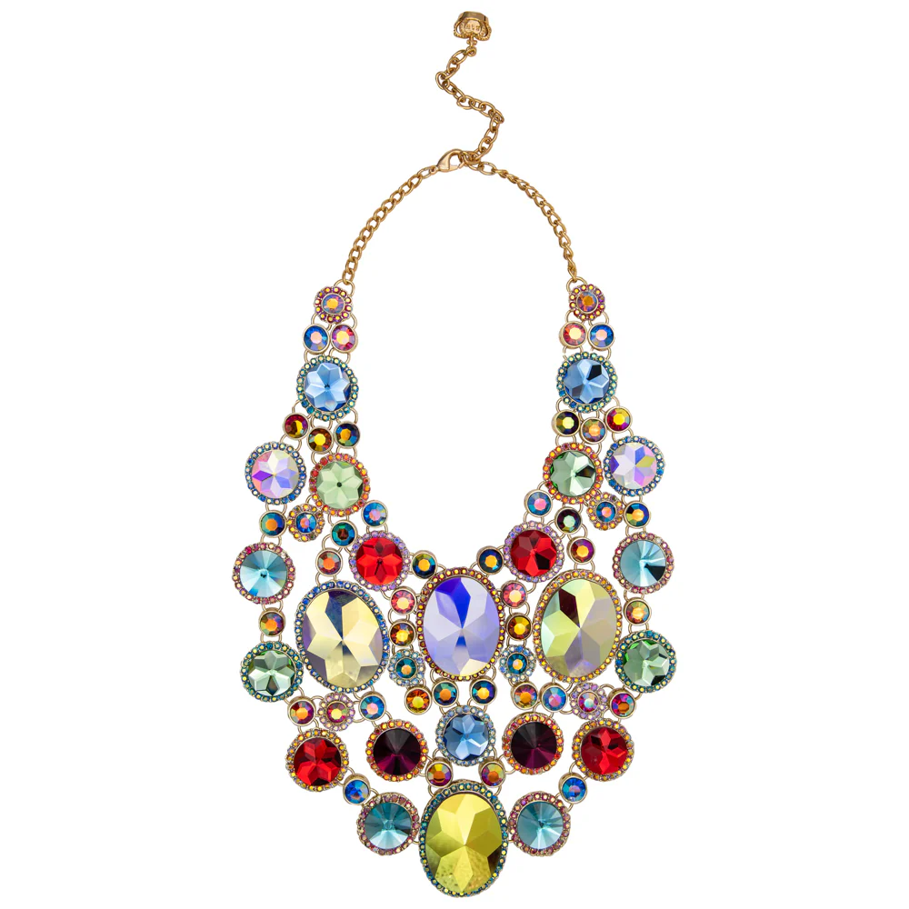Large Elaborate Chandelier Mirror Necklace - Image 3