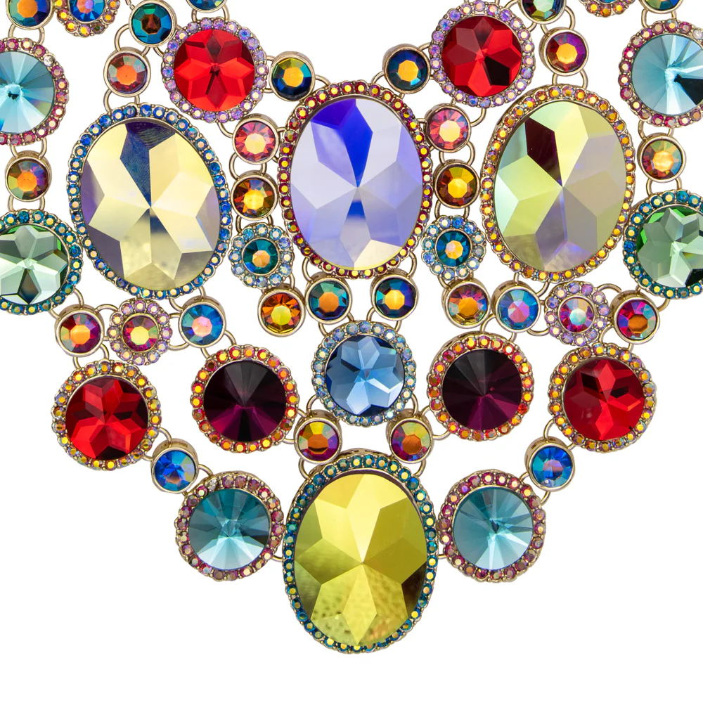 Large Elaborate Chandelier Mirror Necklace - Image 4