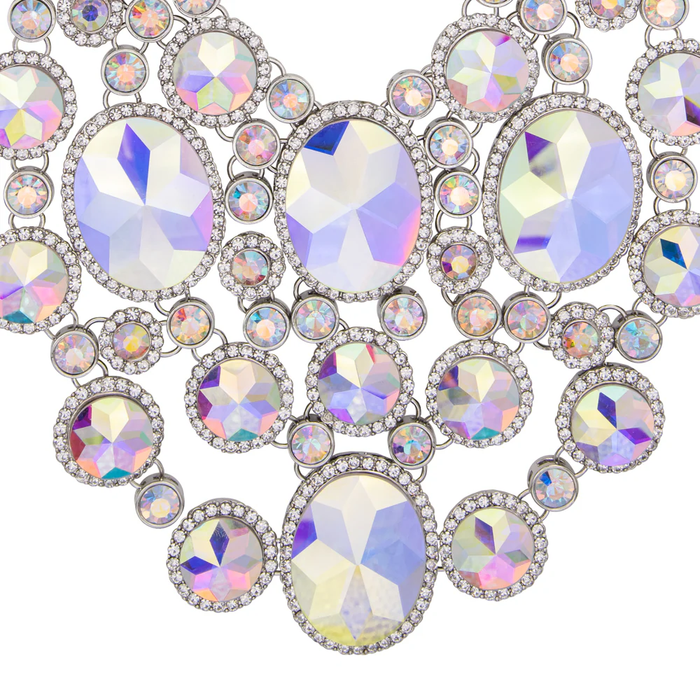 Large Elaborate Chandelier Mirror Necklace - Image 5