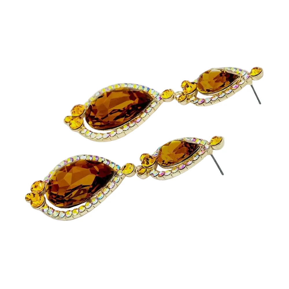 Double Pear Drop Crystal Earrings - Image 6