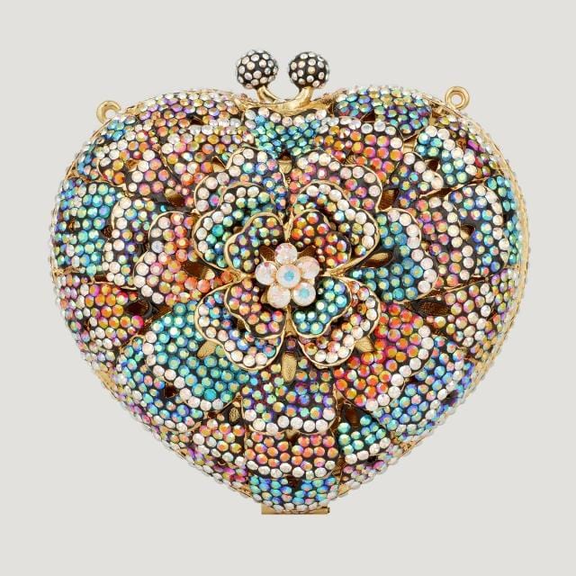 Swarovski Crystal Heart Shape Flower Bag Ab Multi - Image 3