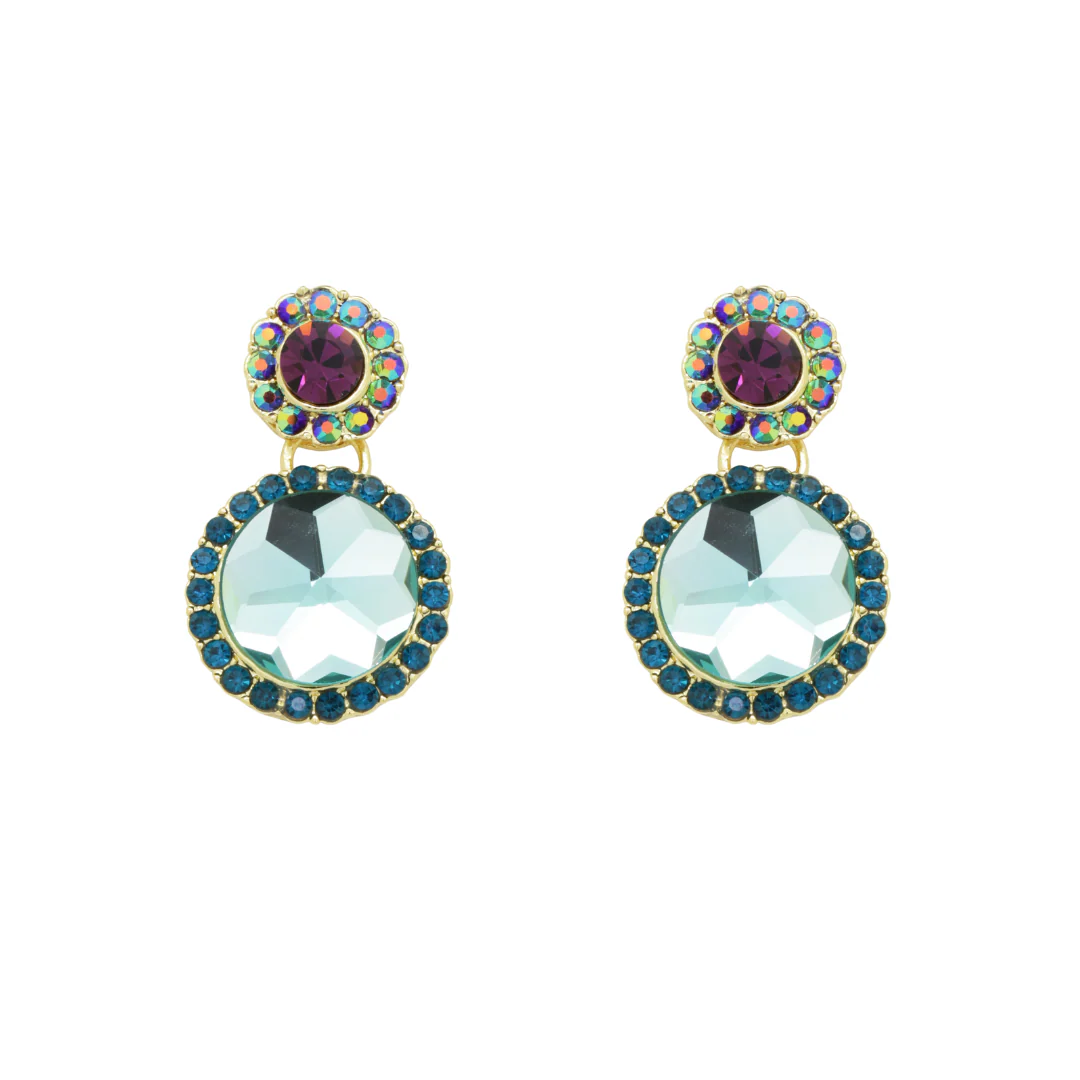 Crystal Mirror Drop Earrings - Image 3