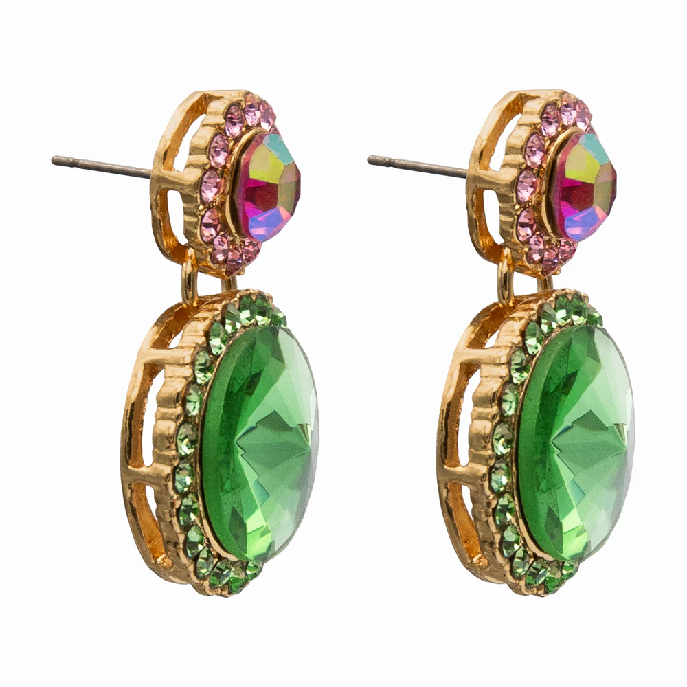 Crystal Mirror Drop Earrings - Image 4