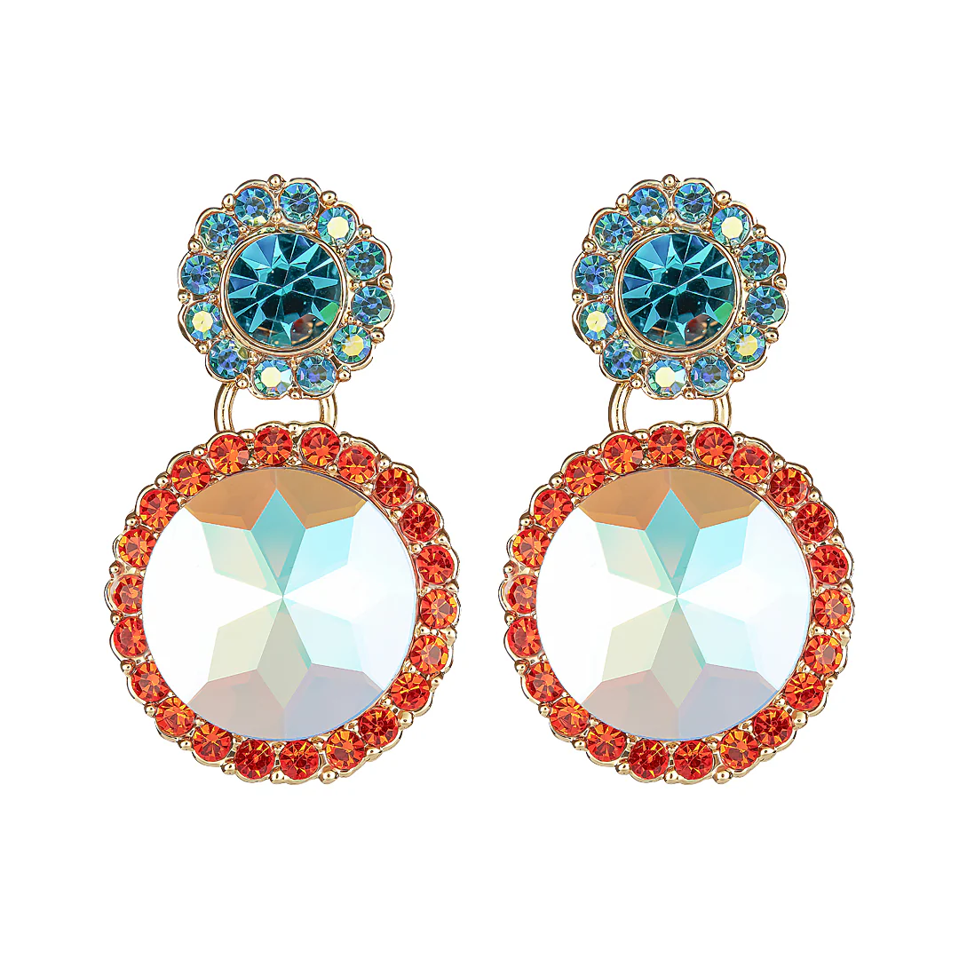 Crystal Mirror Drop Earrings - Image 6