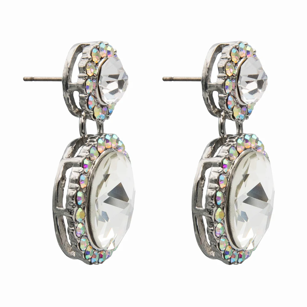 Crystal Mirror Drop Earrings - Image 7