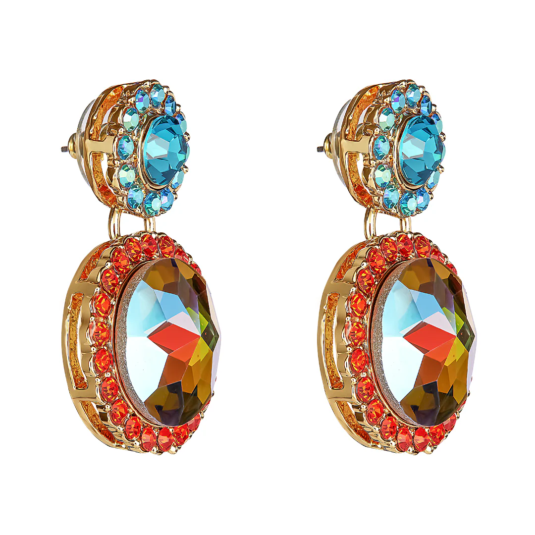 Crystal Mirror Drop Earrings - Image 8