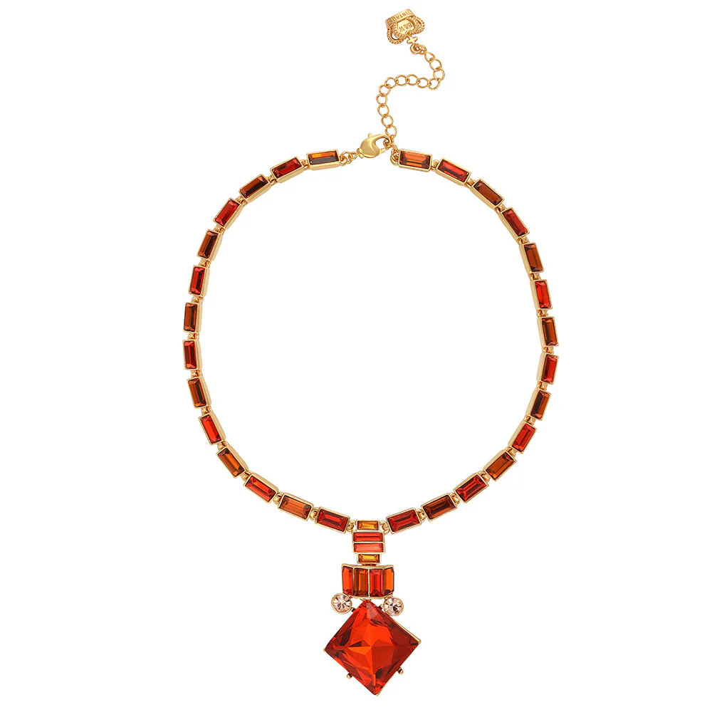 Crystal Square Art Deco Necklace - Image 11