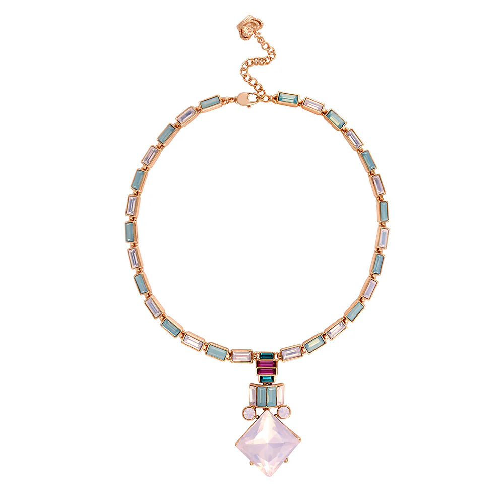 Crystal Square Art Deco Necklace - Image 5