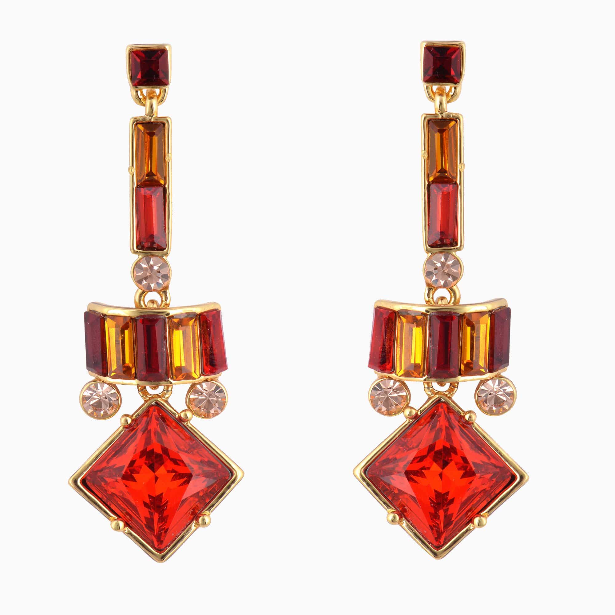 Square Drop Art Deco Earrings - Image 8