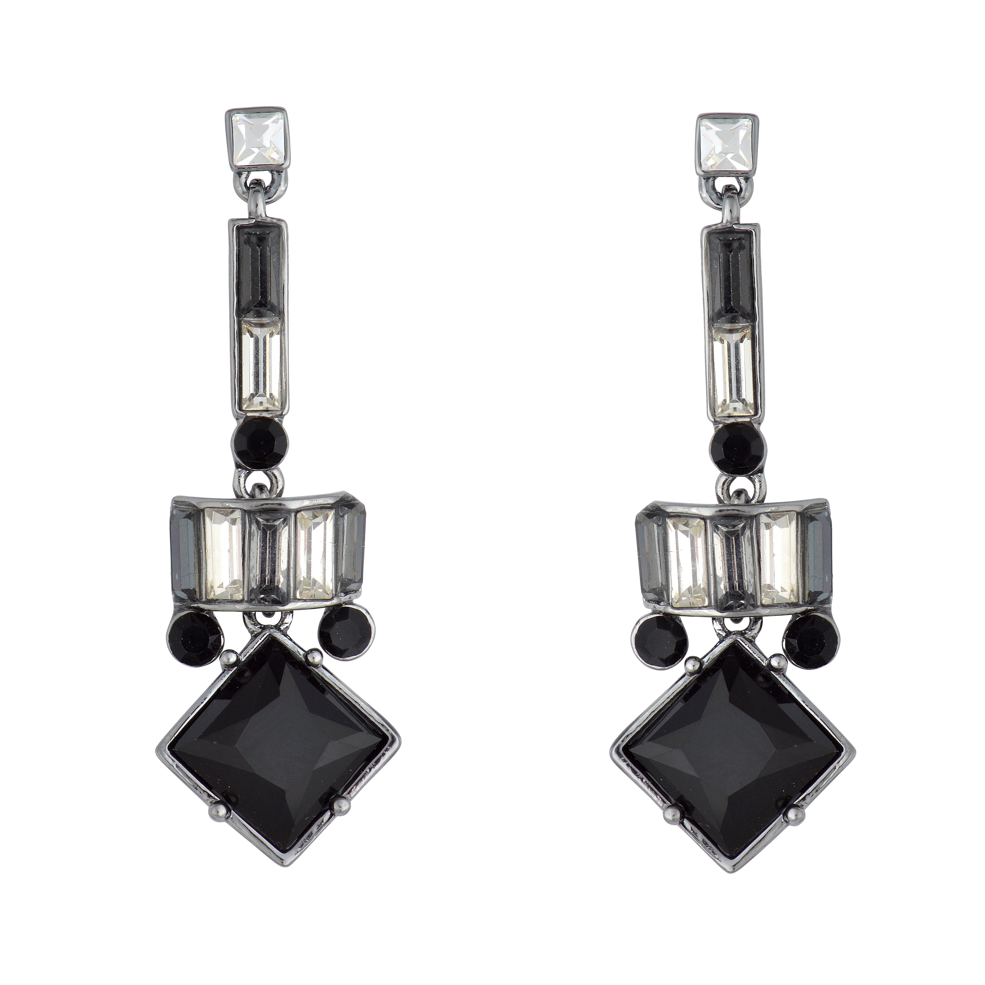 Square Drop Art Deco Earrings - Image 9