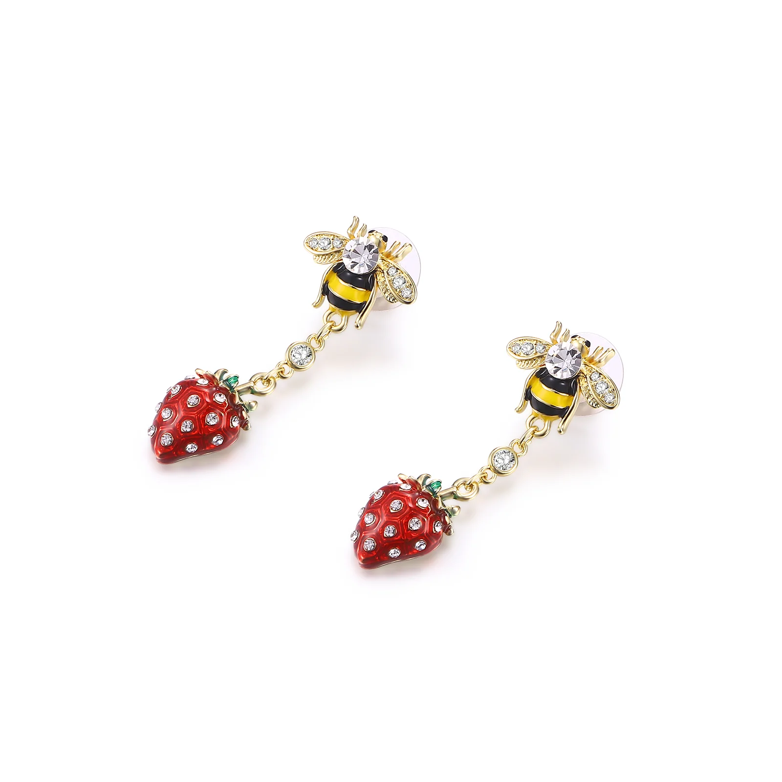 Strawberry and Bumble Bee Earrings - Image 3