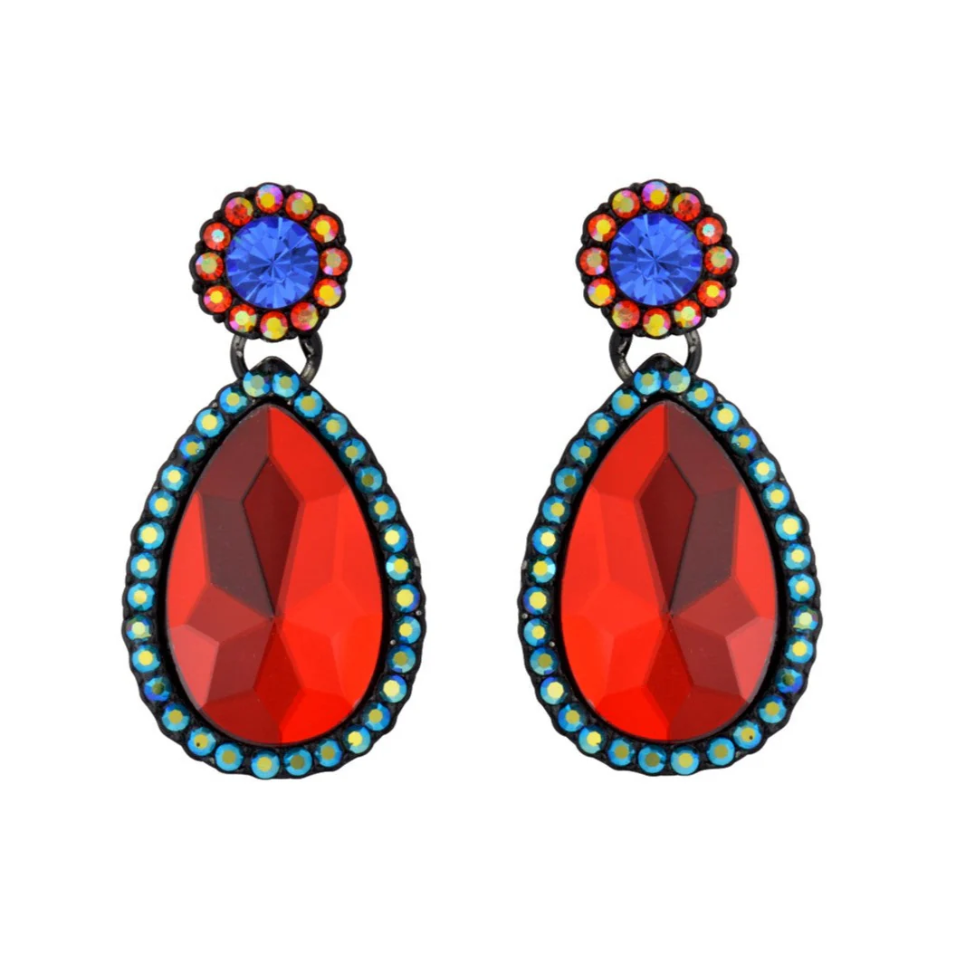 Teardrop Mirror Crystal Earrings - Image 7